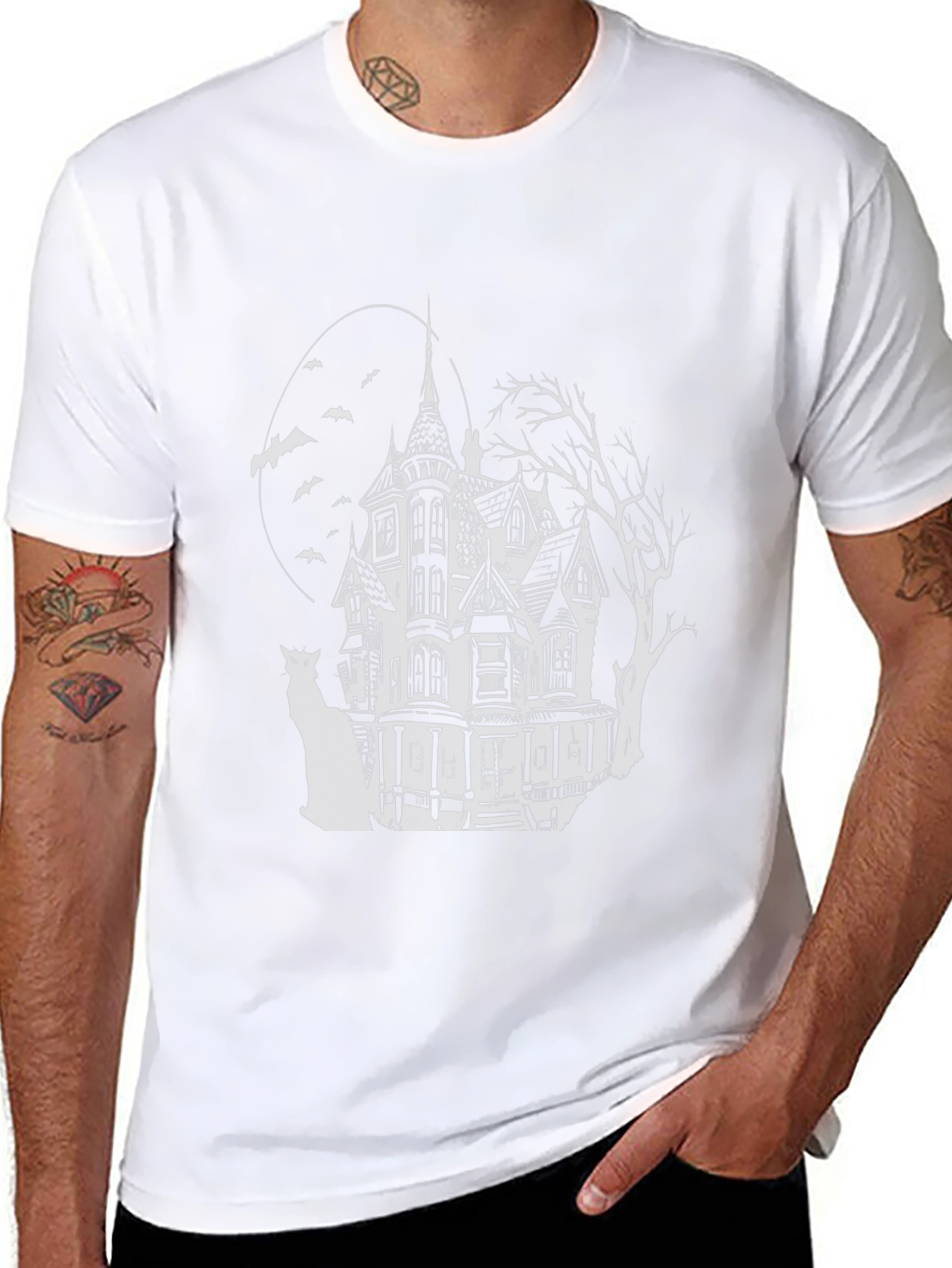 Haunted House Graphic Tee - Spooky Season
