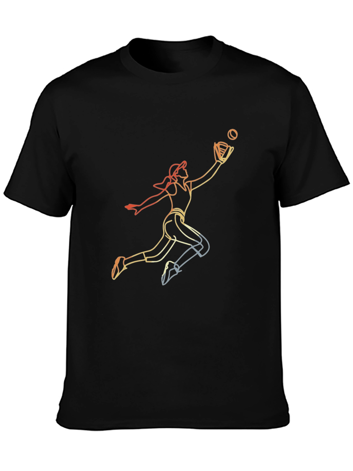 Softball Graphic Tee - Black Short Sleeve T-Shirt