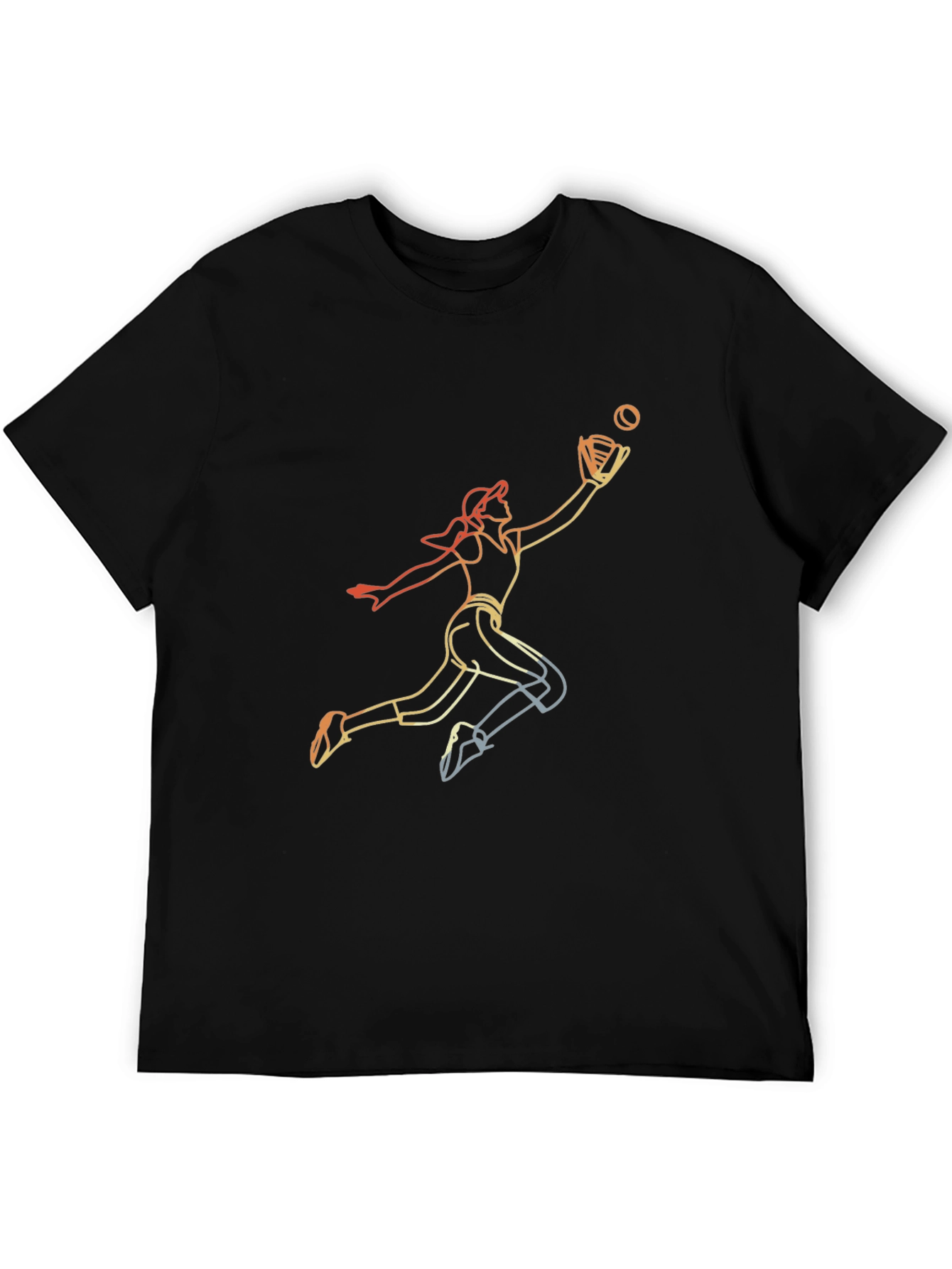 Softball Graphic Tee - Black Short Sleeve T-Shirt