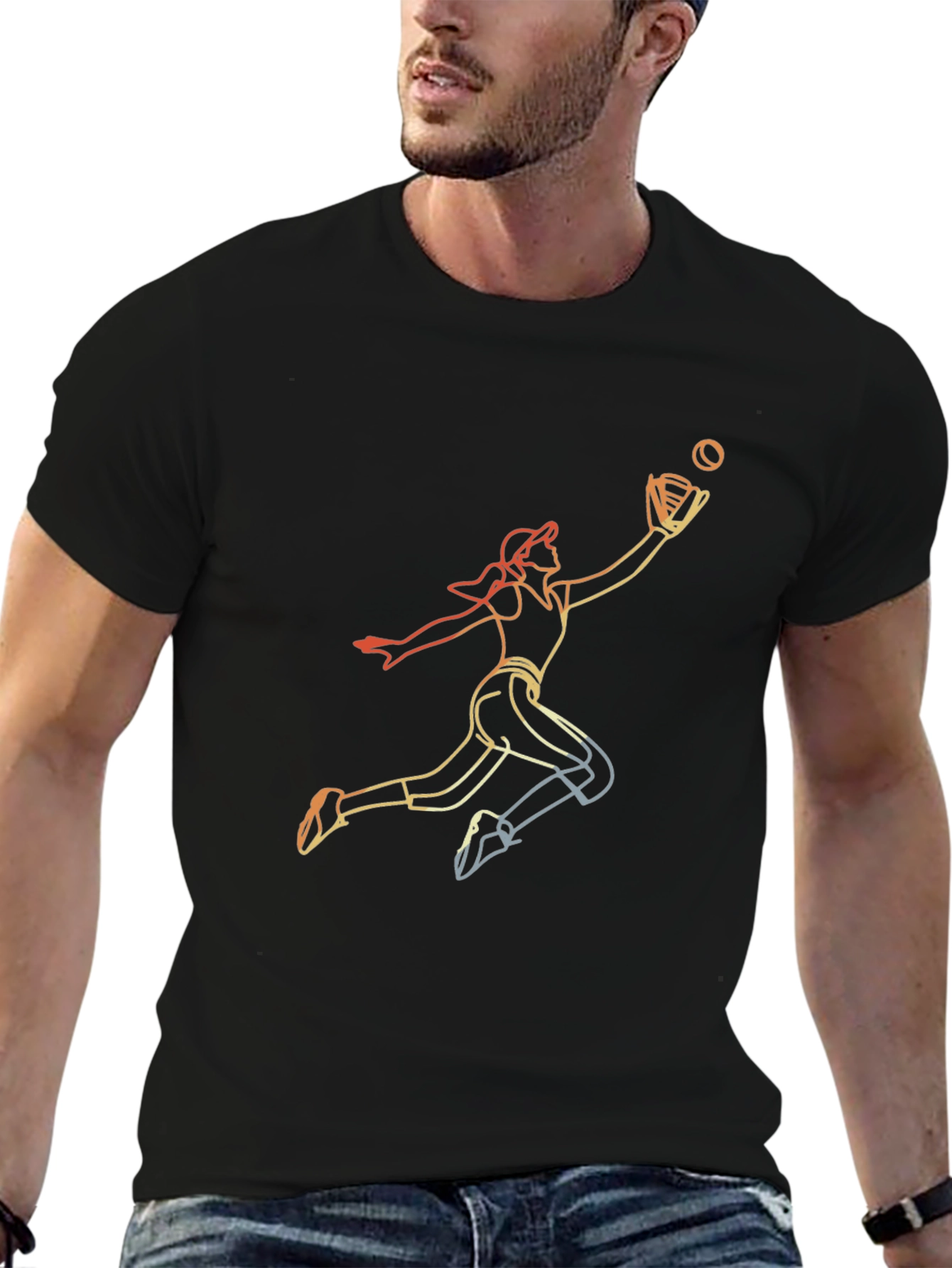 Softball Graphic Tee - Black Short Sleeve T-Shirt