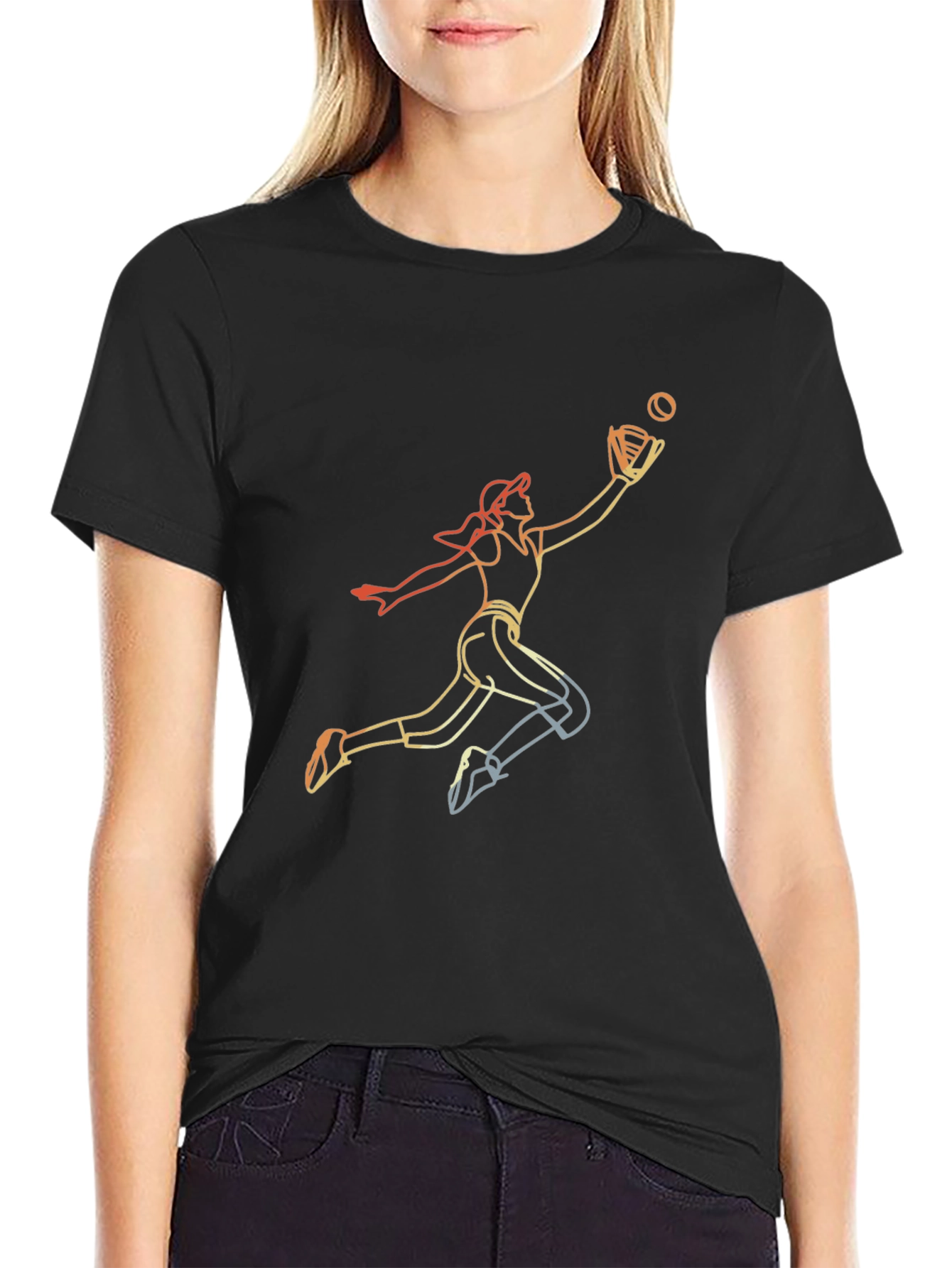 Softball Graphic Tee - Black Short Sleeve T-Shirt