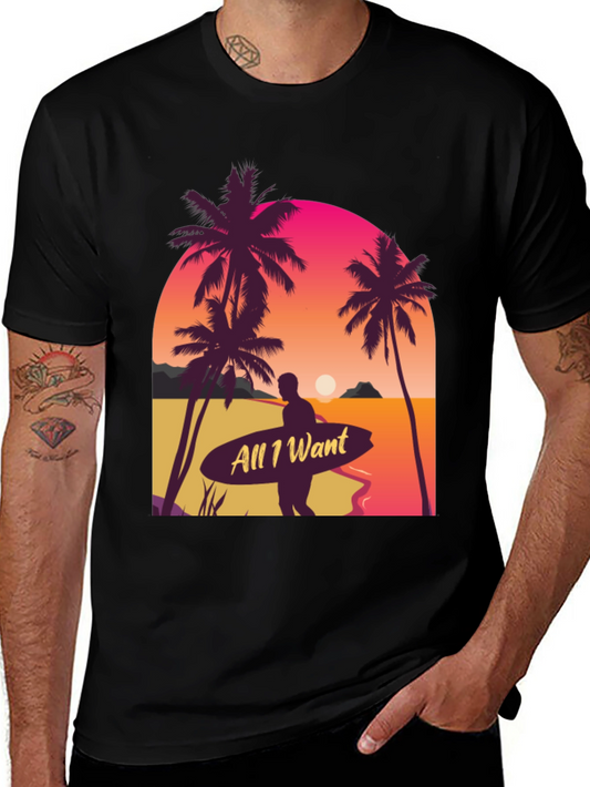 All I Want Surf T-Shirt - Beach Sunset