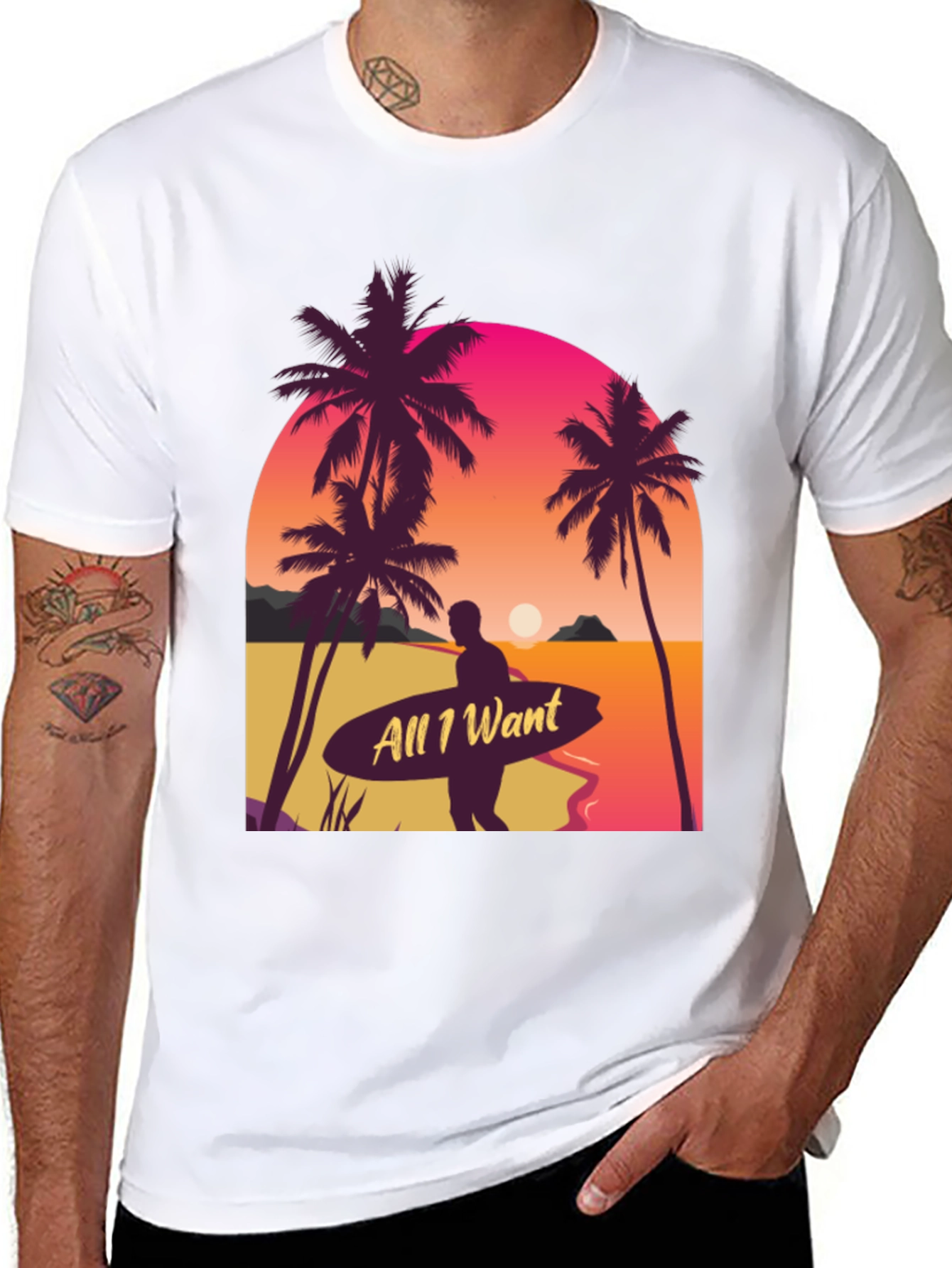 All I Want Surf T-Shirt - Beach Sunset