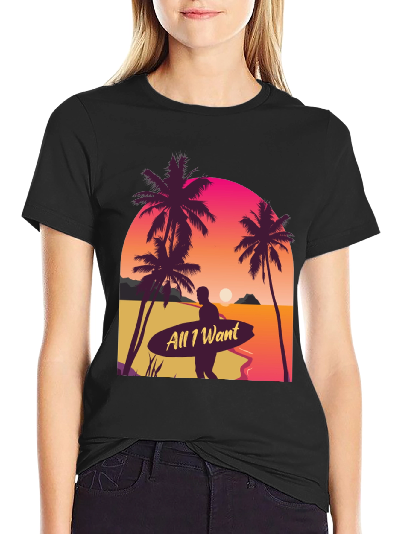 All I Want Surf T-Shirt - Beach Sunset