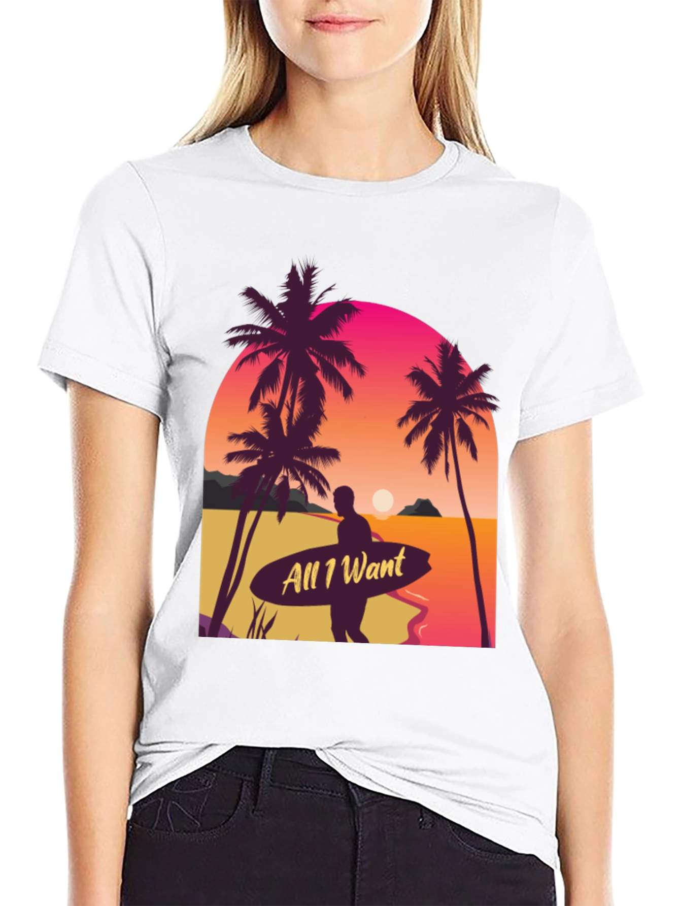 All I Want Surf T-Shirt - Beach Sunset