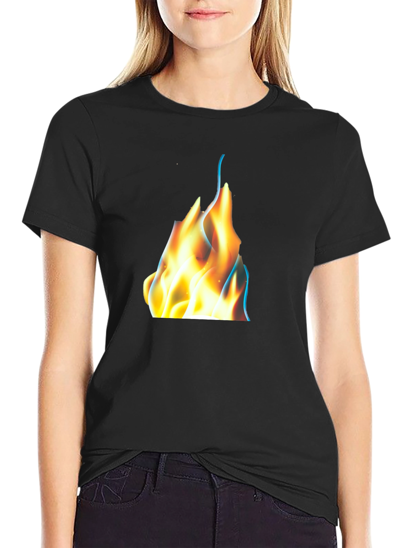 Flame Graphic Black T-Shirt