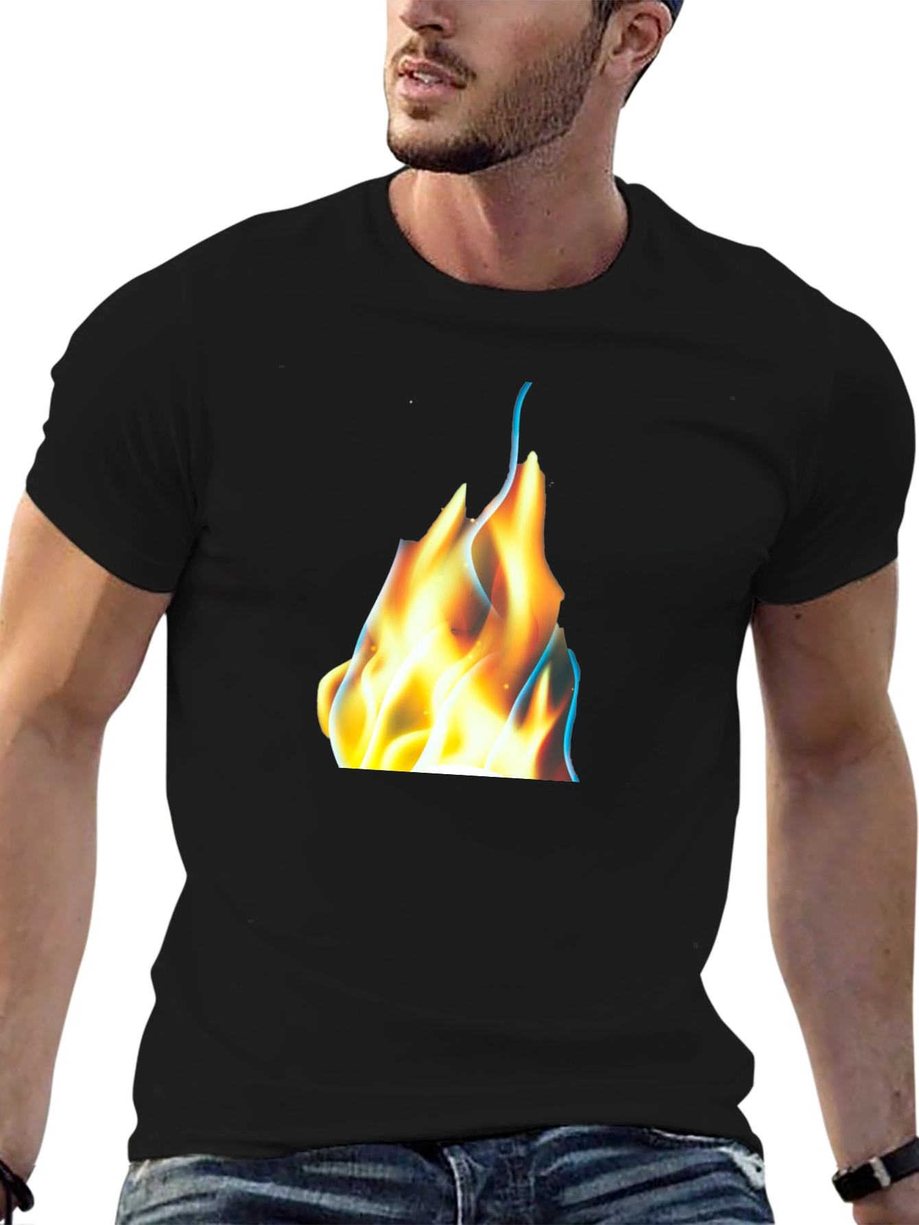 Flame Graphic Black T-Shirt