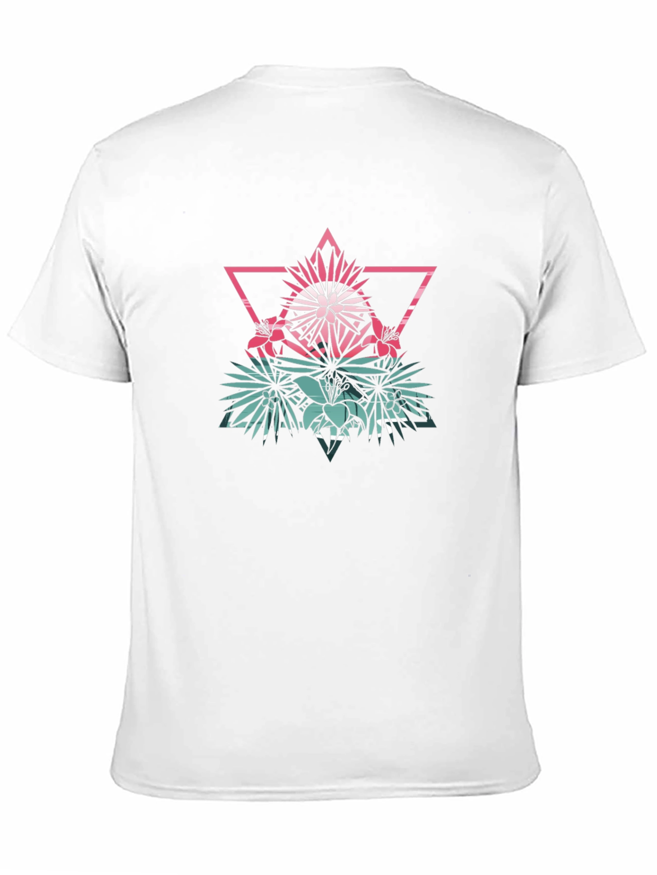 Geometric Floral T-Shirt - Mens Black Tee