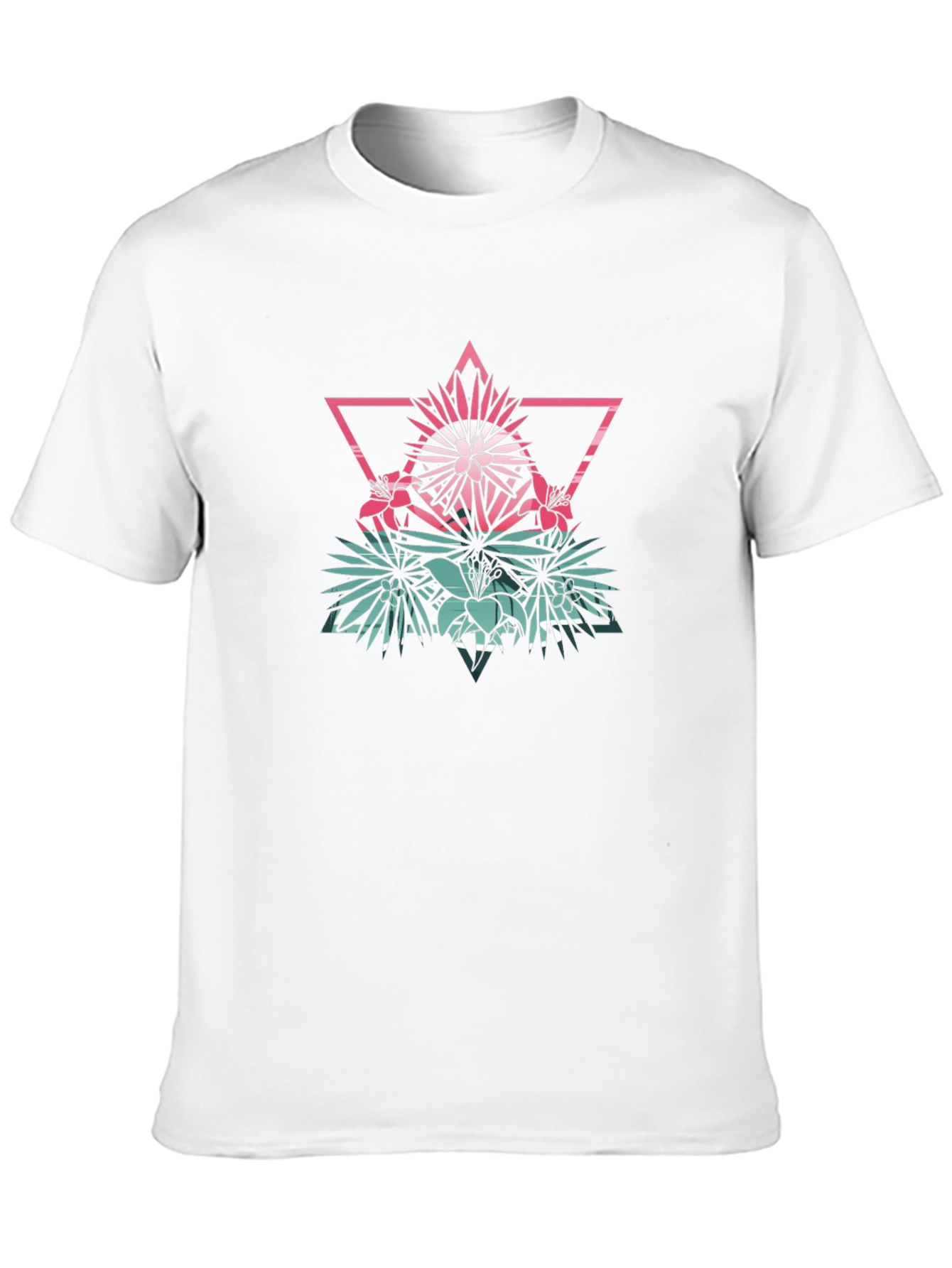 Geometric Floral T-Shirt - Mens Black Tee