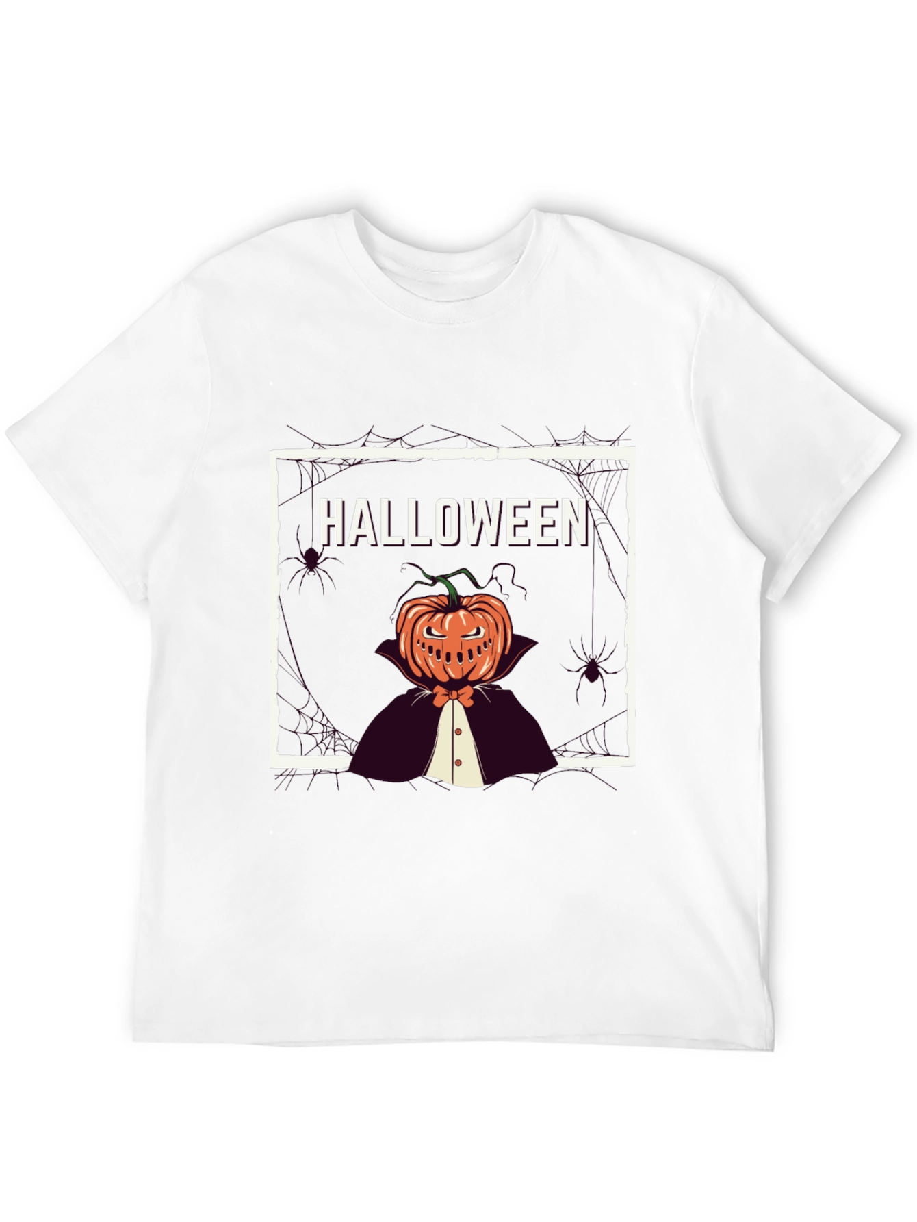 Halloween Pumpkin Man Black T-Shirt
