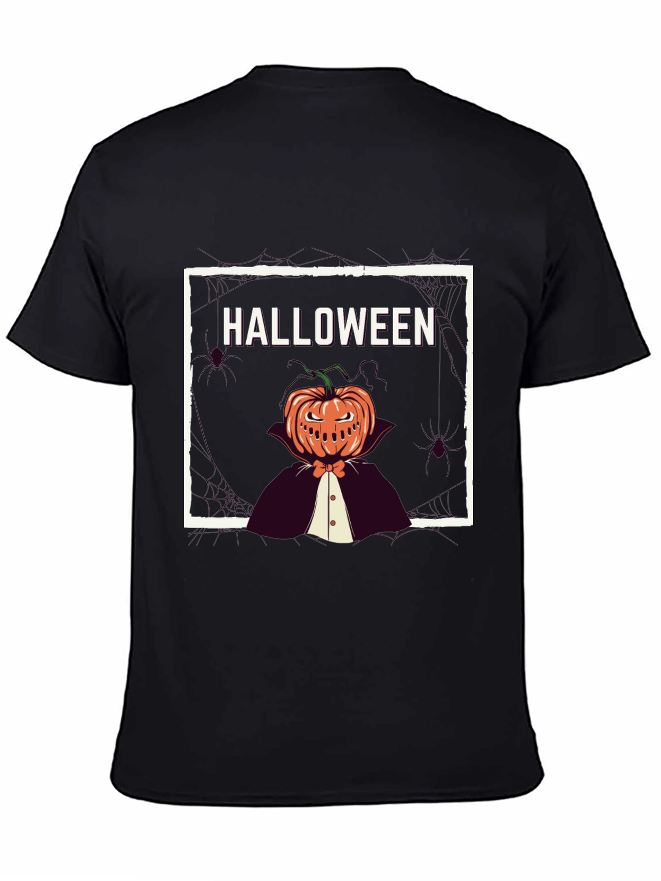 Halloween Pumpkin Man Black T-Shirt