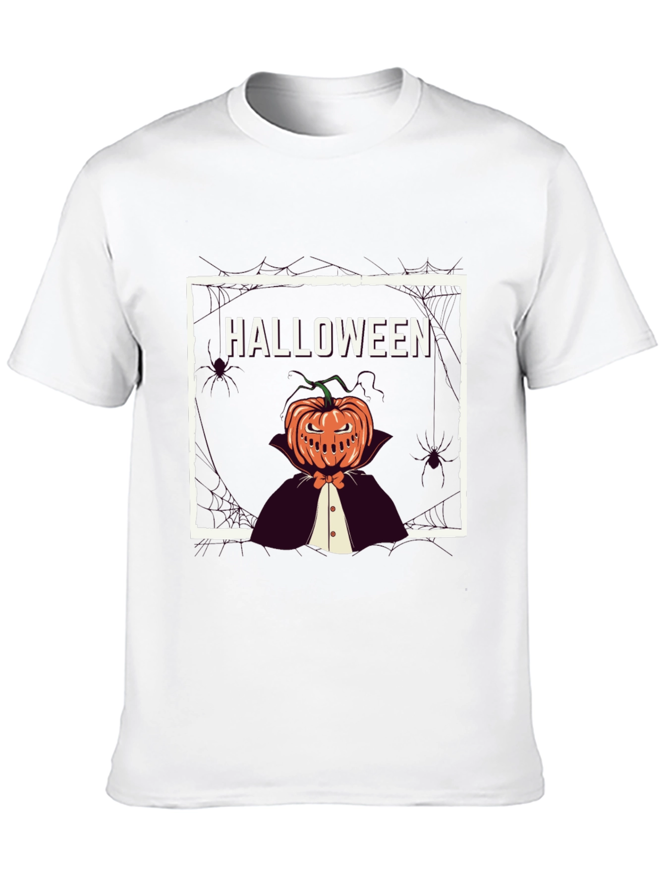 Halloween Pumpkin Man Black T-Shirt