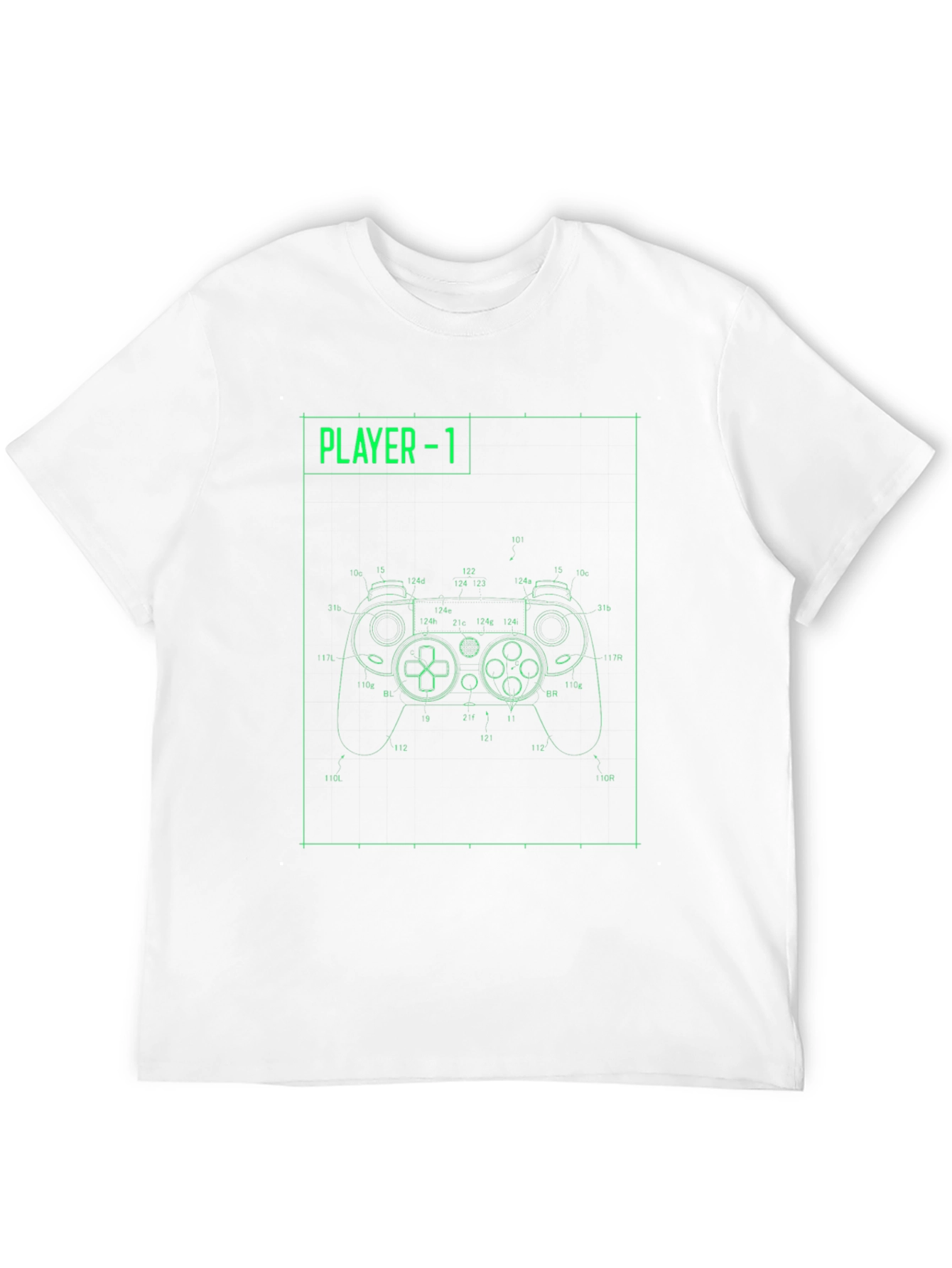 Player 1 Controller Blueprint Graphic T-Shirt