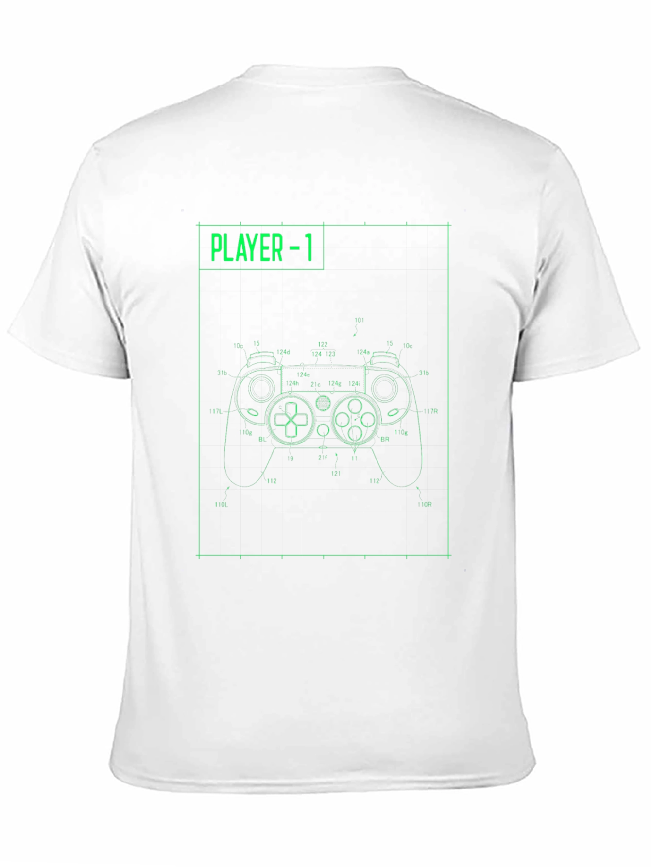 Player 1 Controller Blueprint Graphic T-Shirt