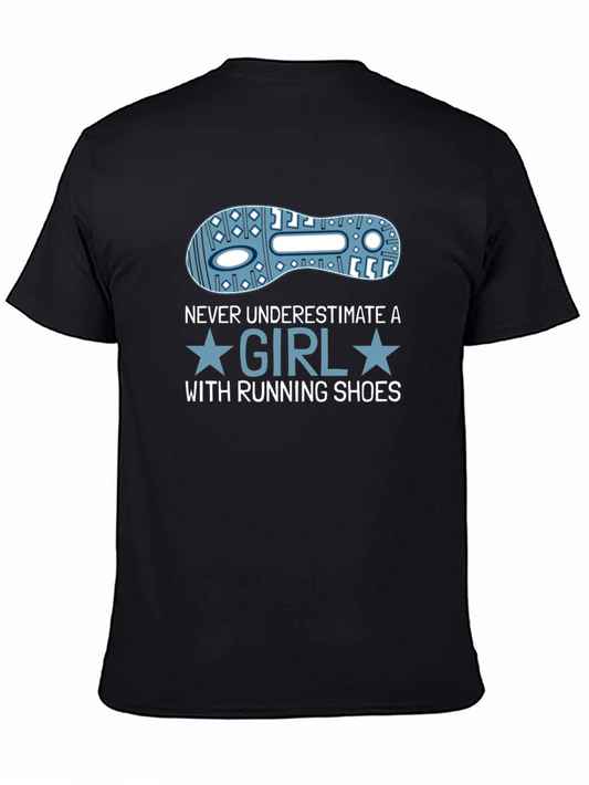 Never Underestimate Girl With Running Shoes T-Shirt