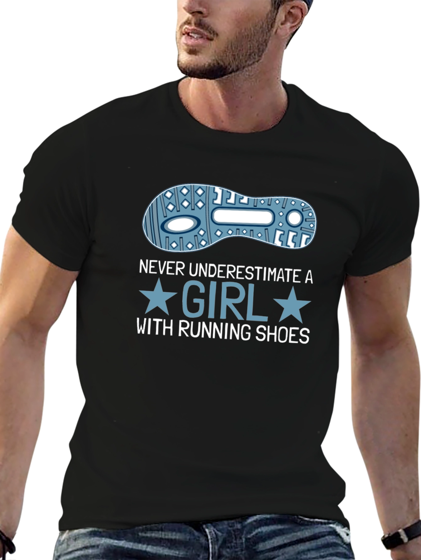 Never Underestimate Girl With Running Shoes T-Shirt