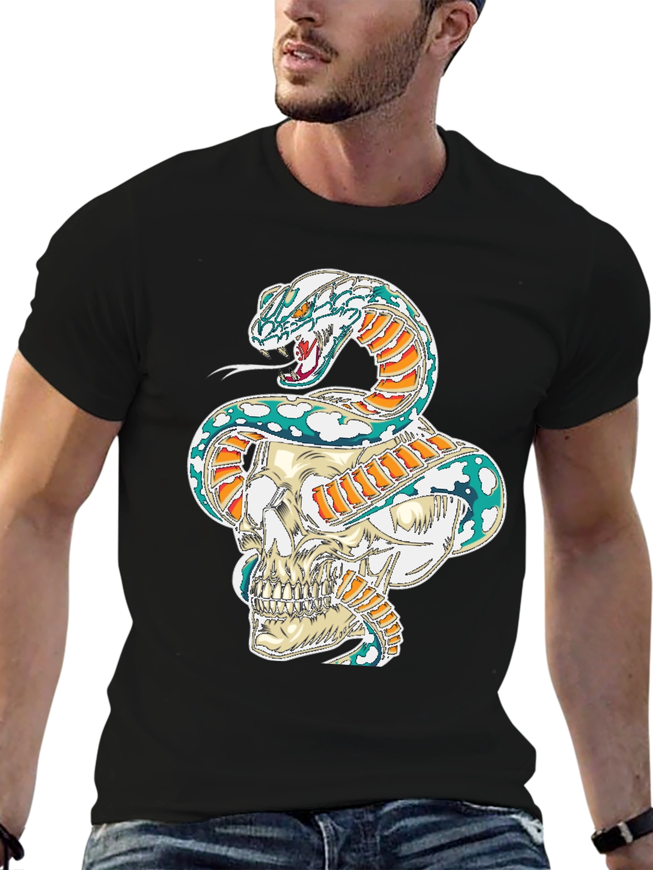 Skull & Snake Graphic Tee