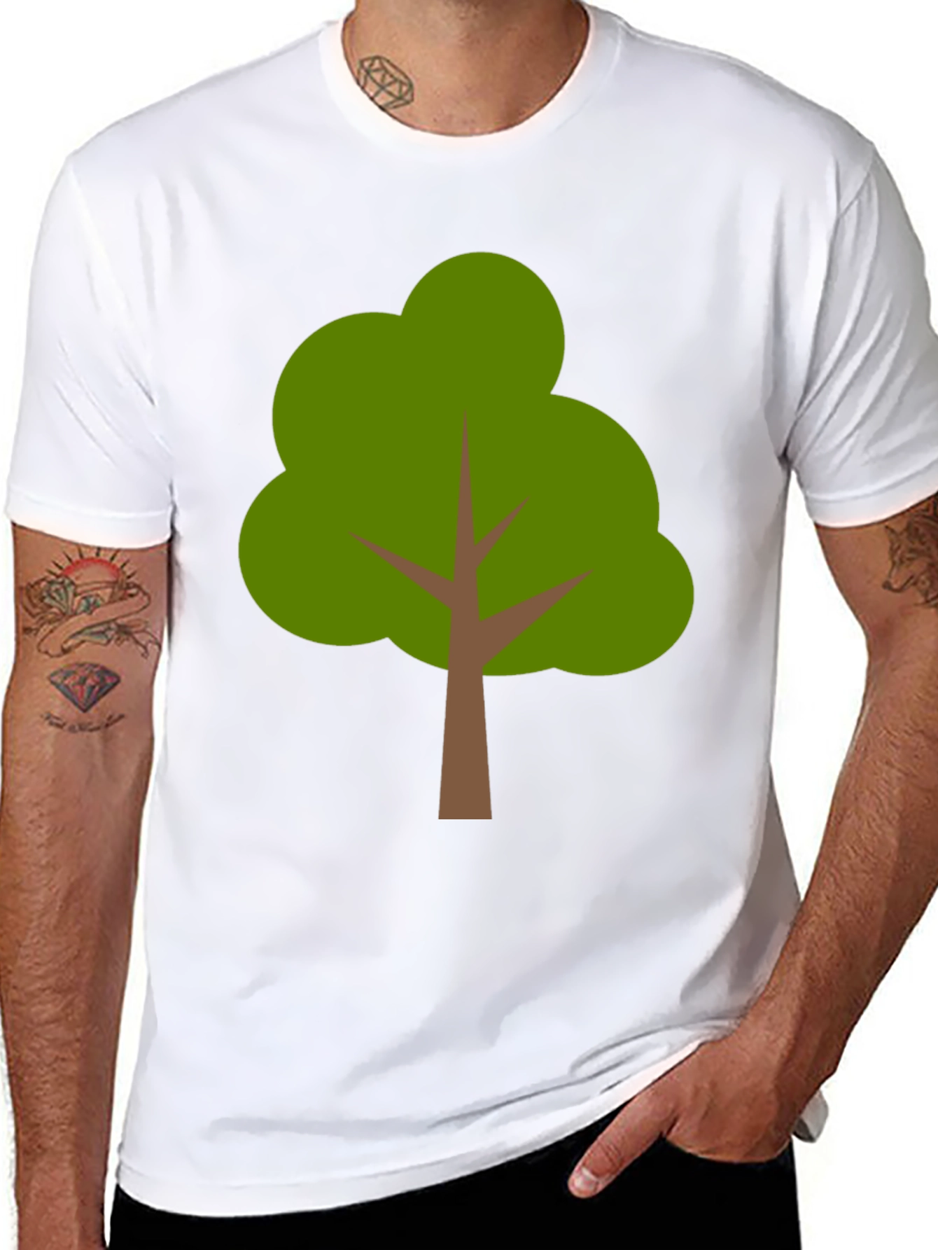 Cartoon Tree Graphic T-Shirt