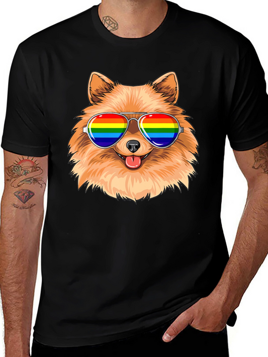 Pride Pomeranian Sunglasses T-Shirt – Colorful Dog Lover Tee