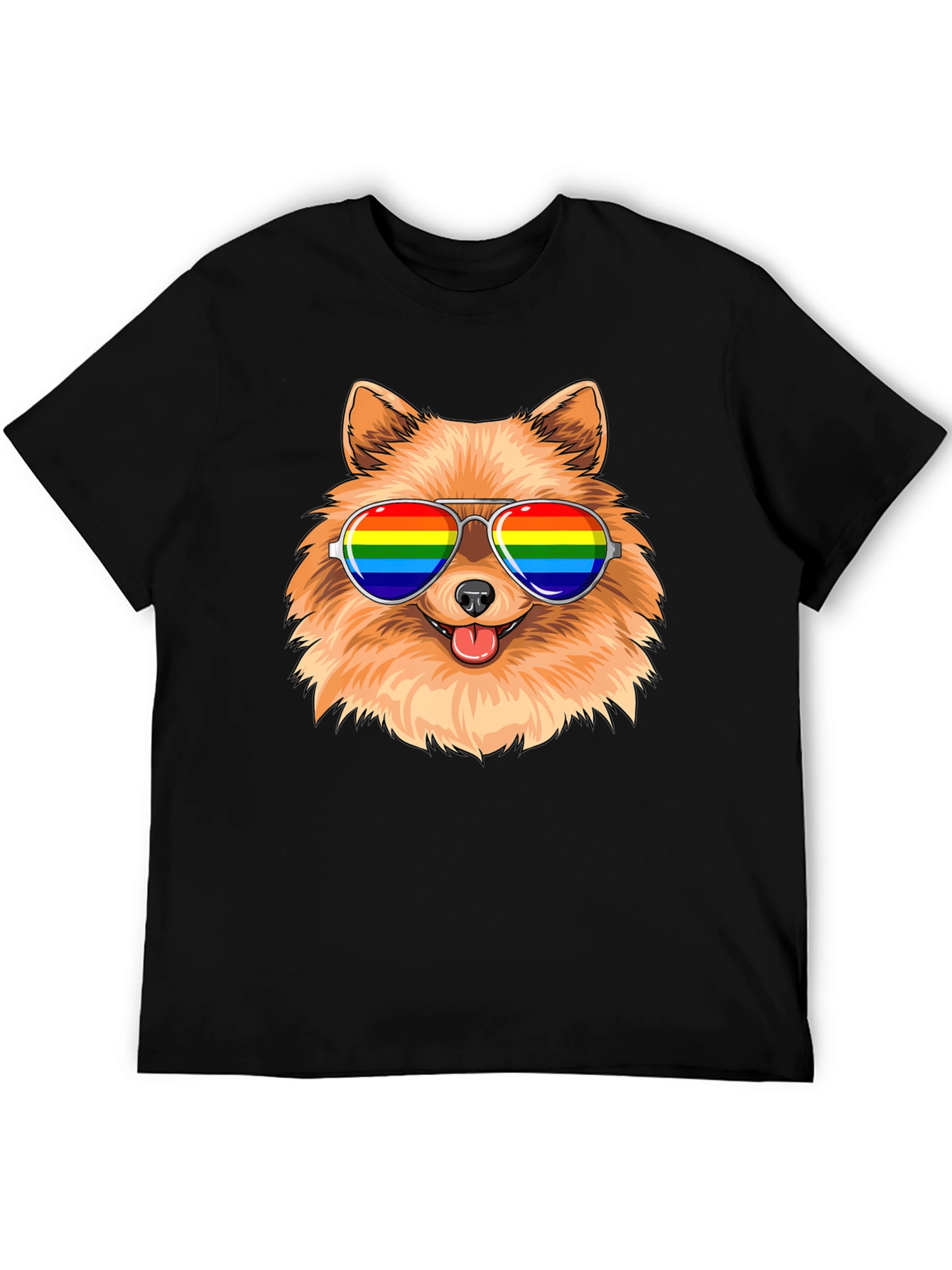 Pride Pomeranian Sunglasses T-Shirt – Colorful Dog Lover Tee