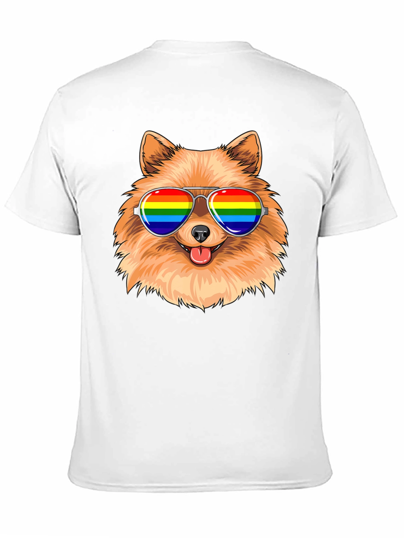 Pride Pomeranian Sunglasses T-Shirt – Colorful Dog Lover Tee