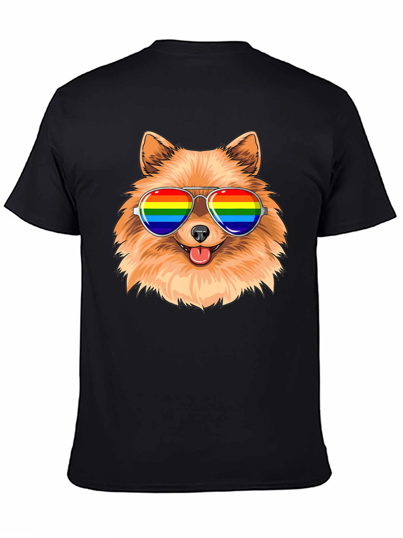 Pride Pomeranian Sunglasses T-Shirt – Colorful Dog Lover Tee