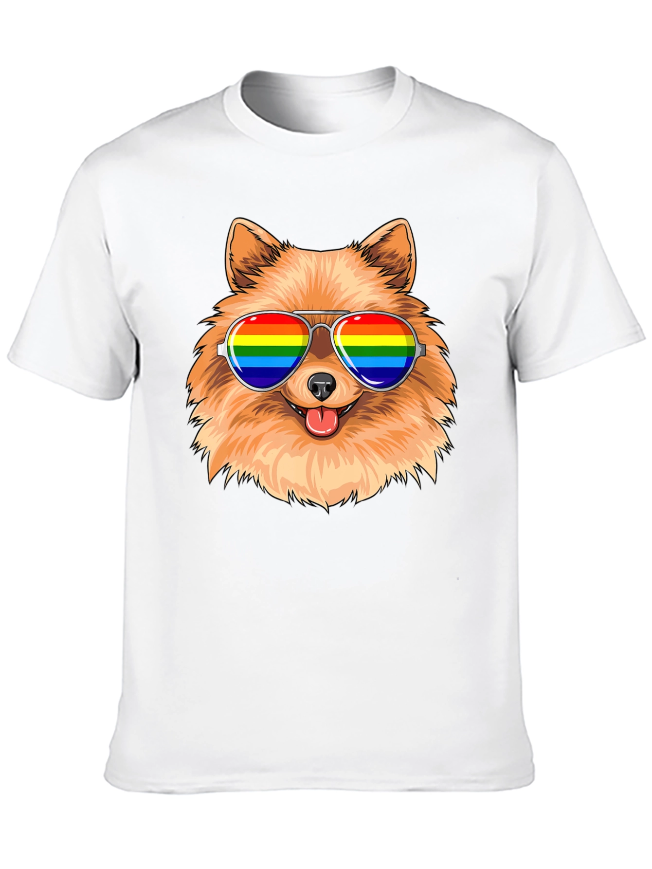 Pride Pomeranian Sunglasses T-Shirt – Colorful Dog Lover Tee