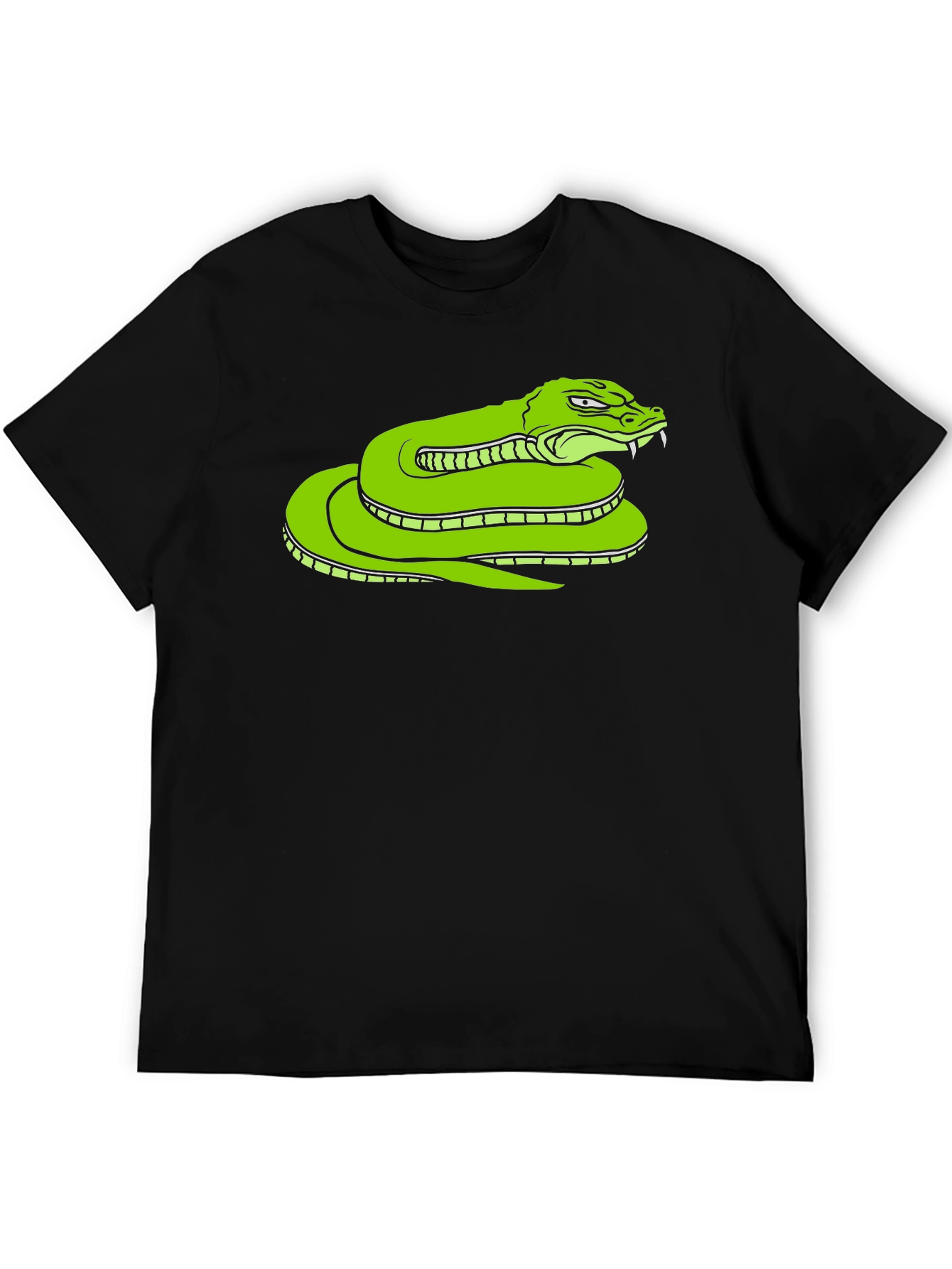 Snake Graphic Tee - Bold Green Serpent Design