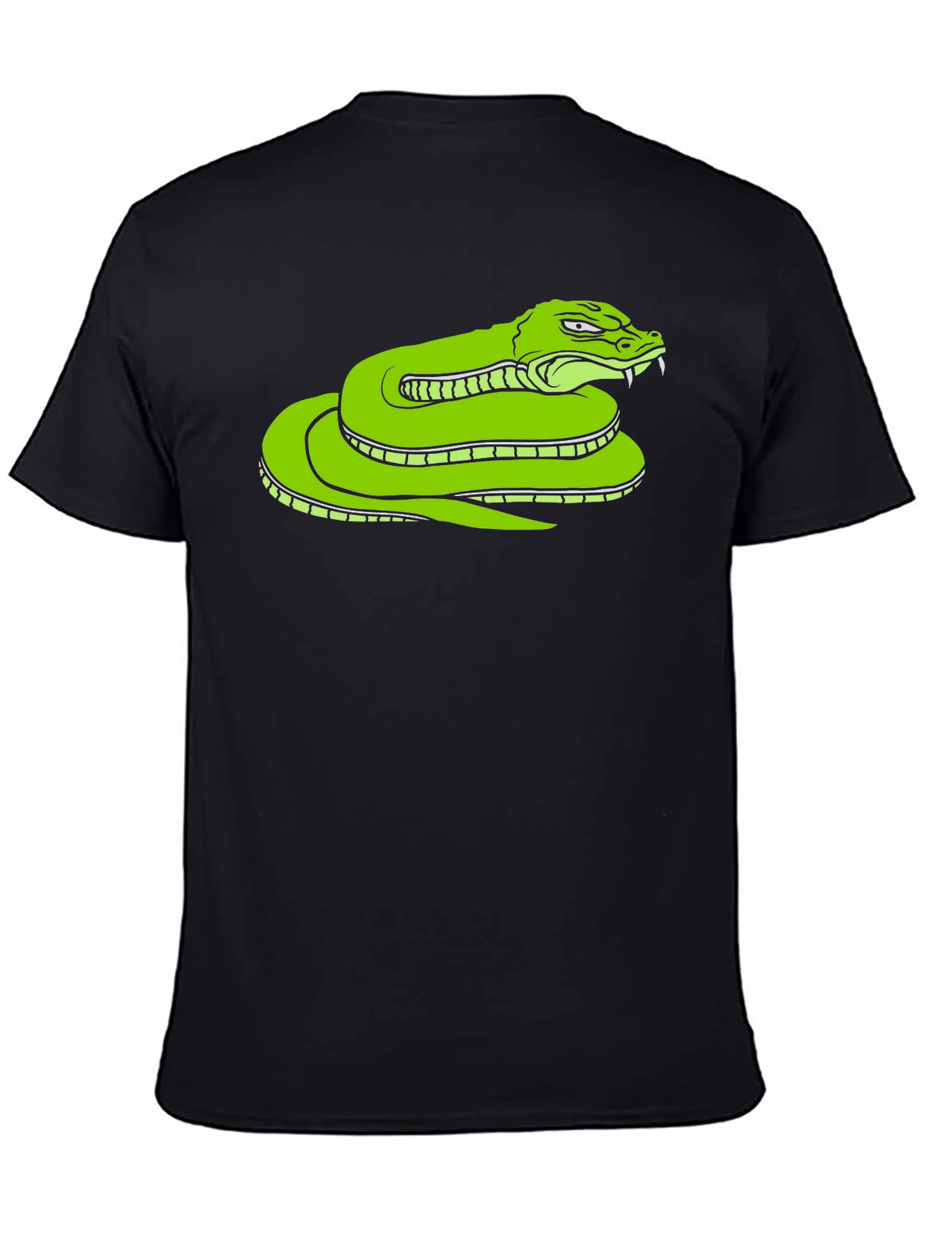 Snake Graphic Tee - Bold Green Serpent Design