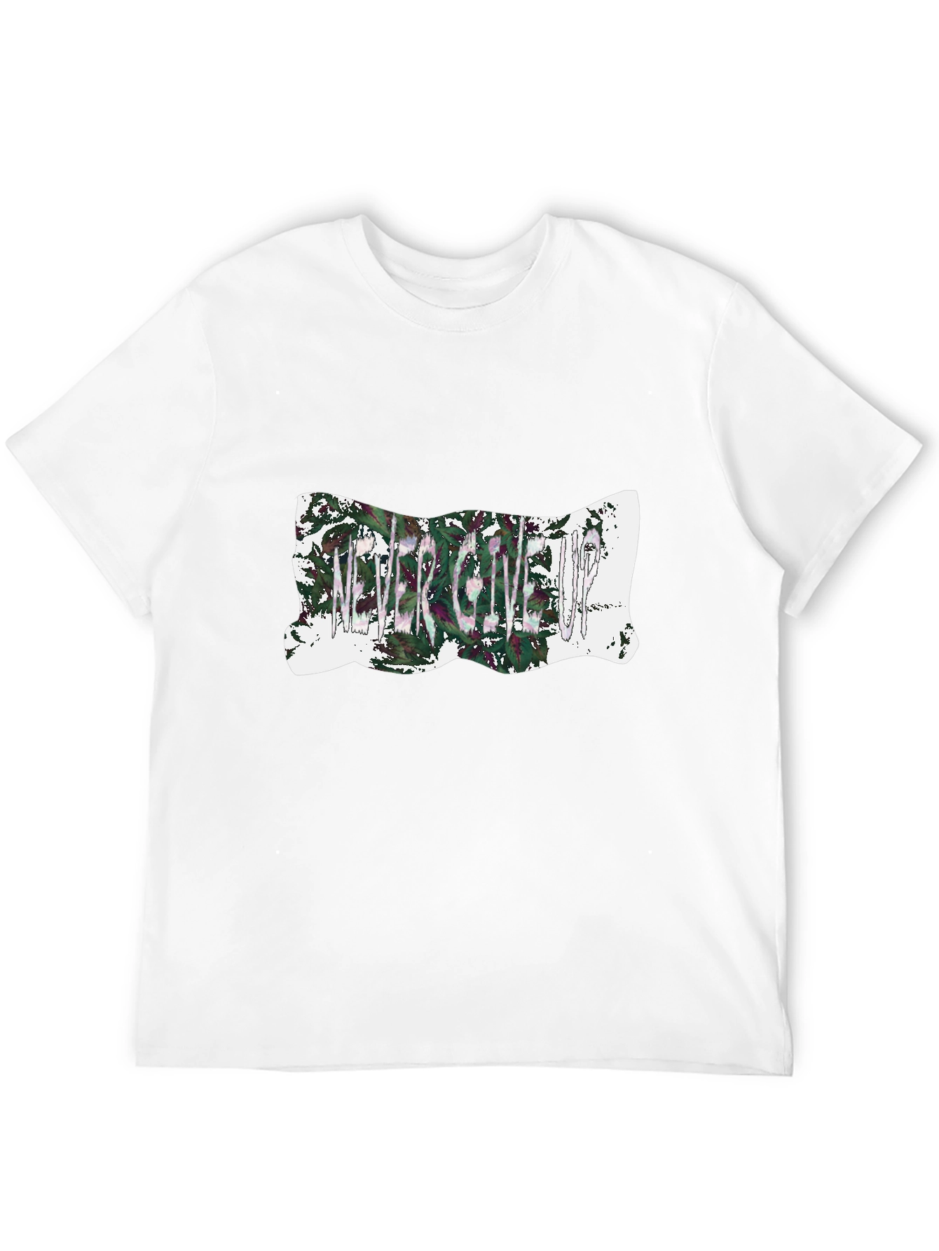 Never Give Up Graphic Tee - Mens Black T-Shirt