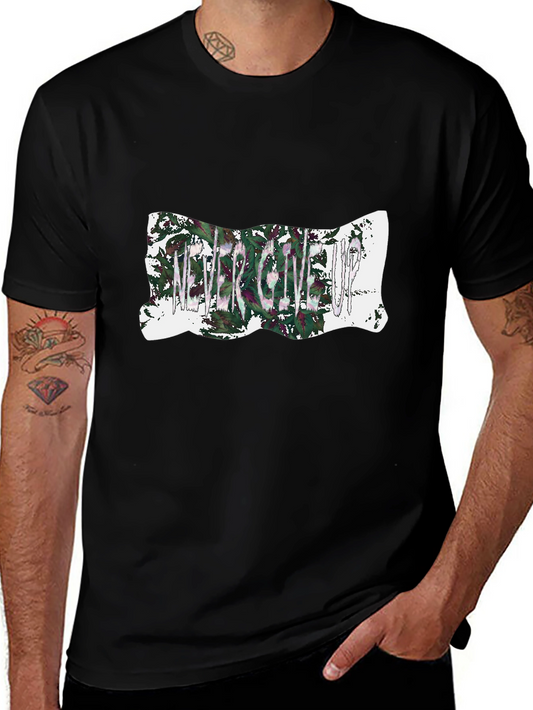 Never Give Up Graphic Tee - Mens Black T-Shirt