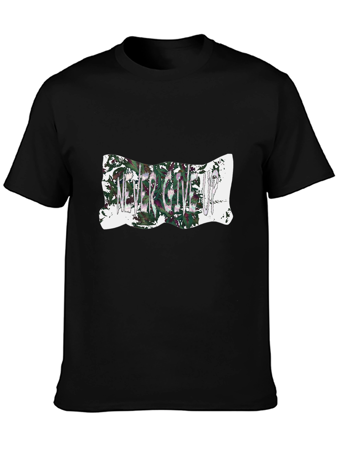 Never Give Up Graphic Tee - Mens Black T-Shirt