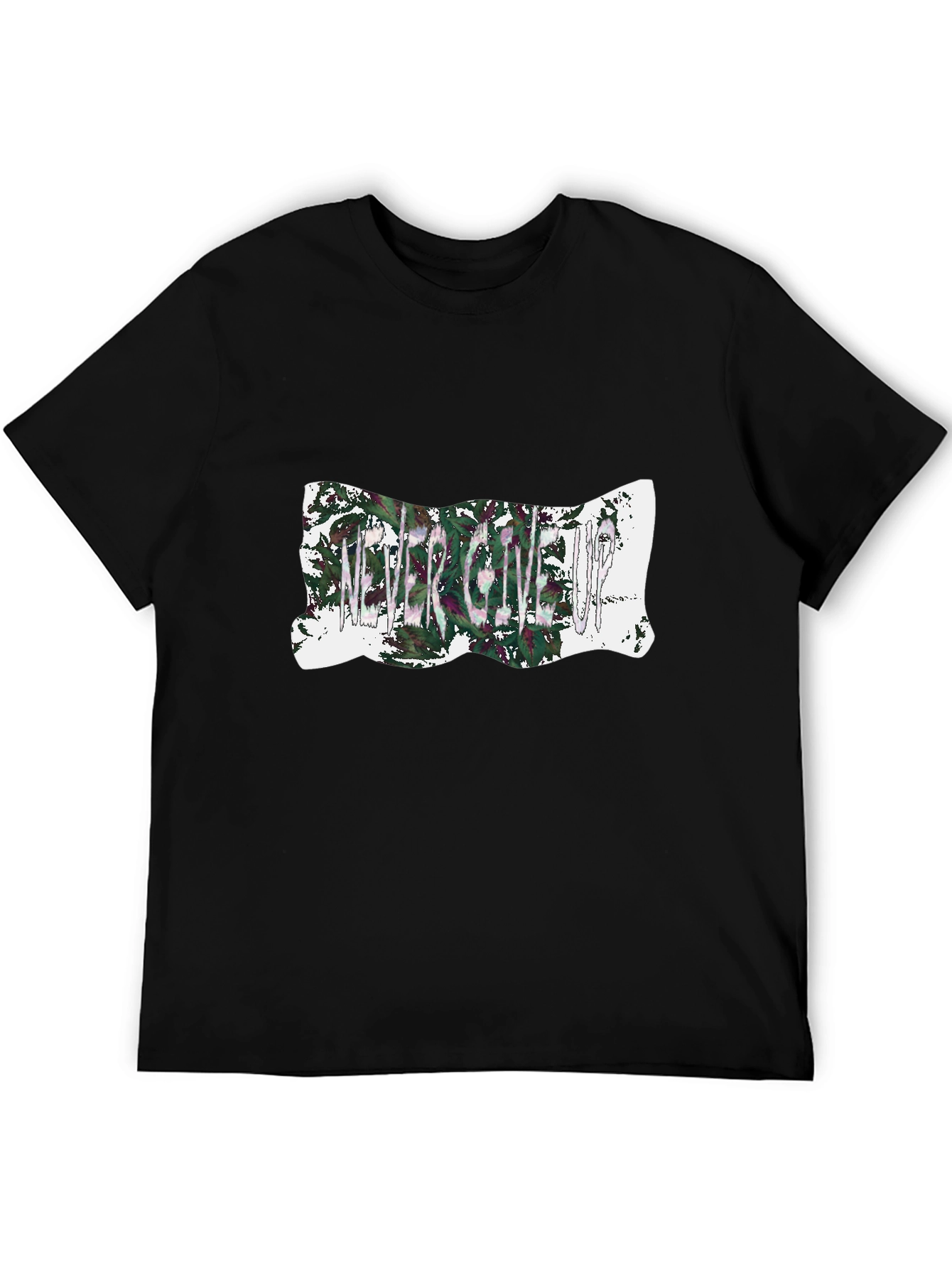 Never Give Up Graphic Tee - Mens Black T-Shirt