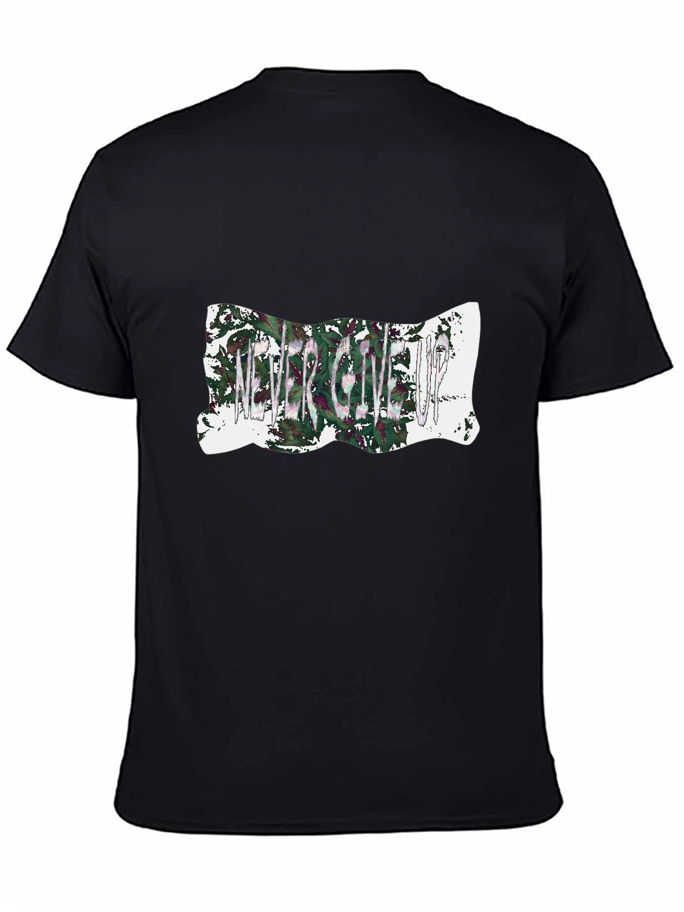 Never Give Up Graphic Tee - Mens Black T-Shirt