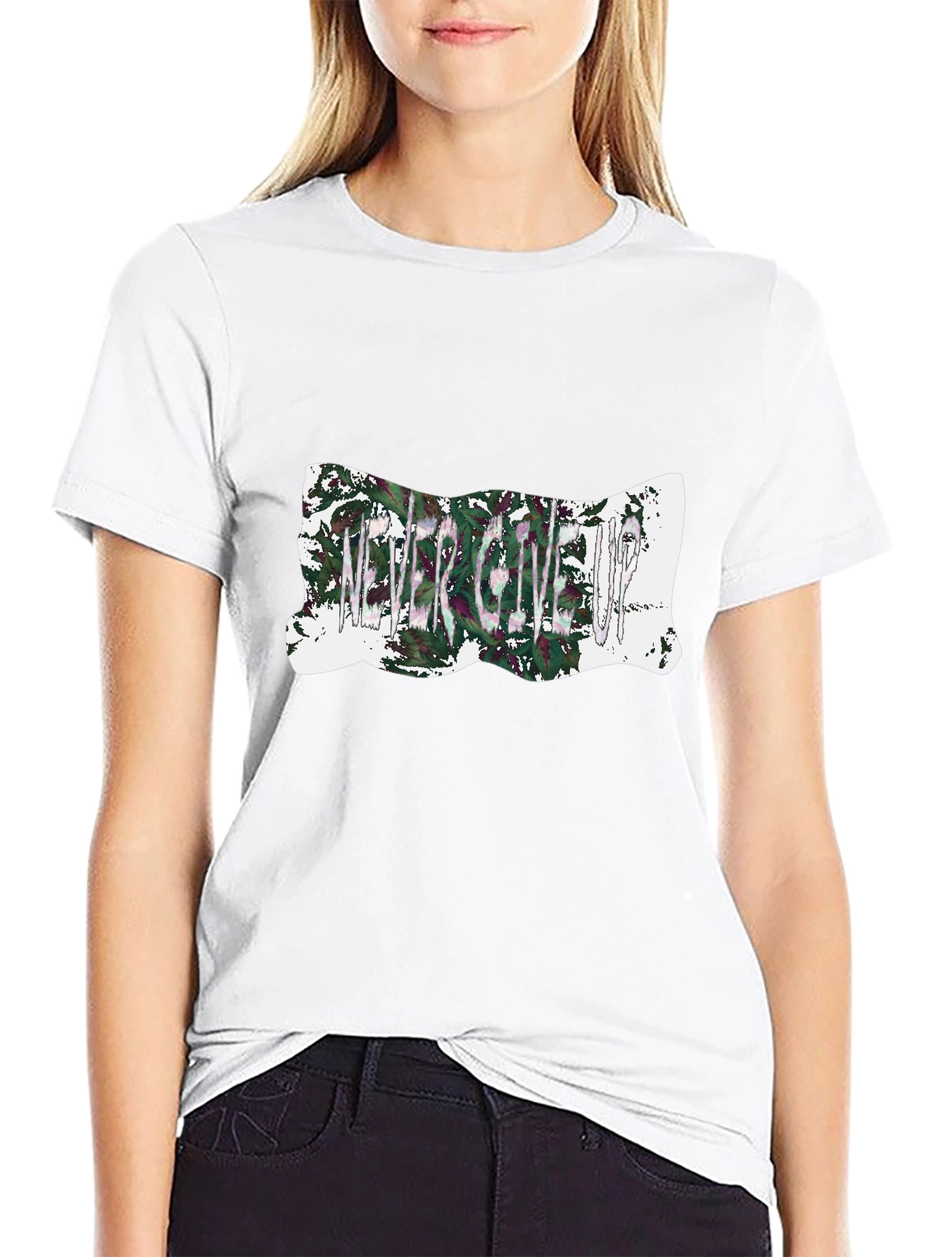Never Give Up Graphic Tee - Mens Black T-Shirt