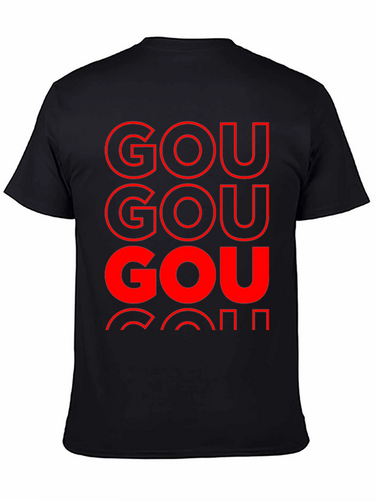 GOU T-Shirt Bold Red Print on Black