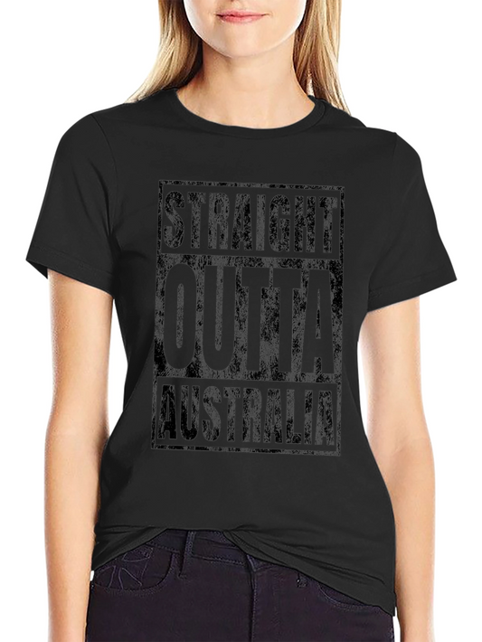 Straight Outta Australia Black T-Shirt