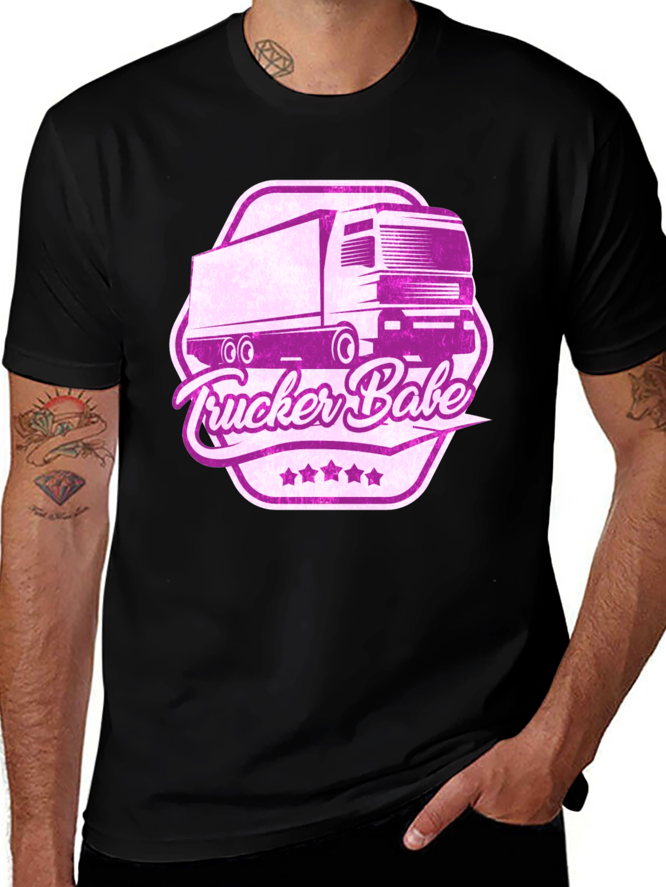 Trucker Babe Black T-Shirt