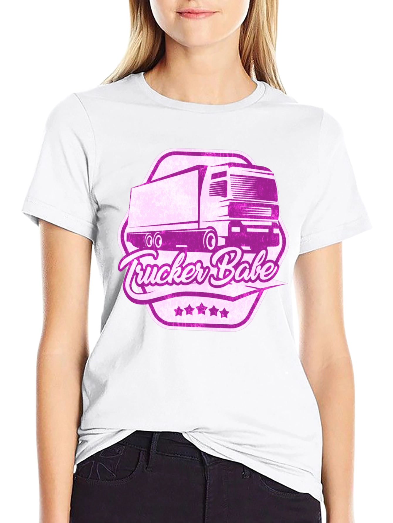 Trucker Babe Black T-Shirt
