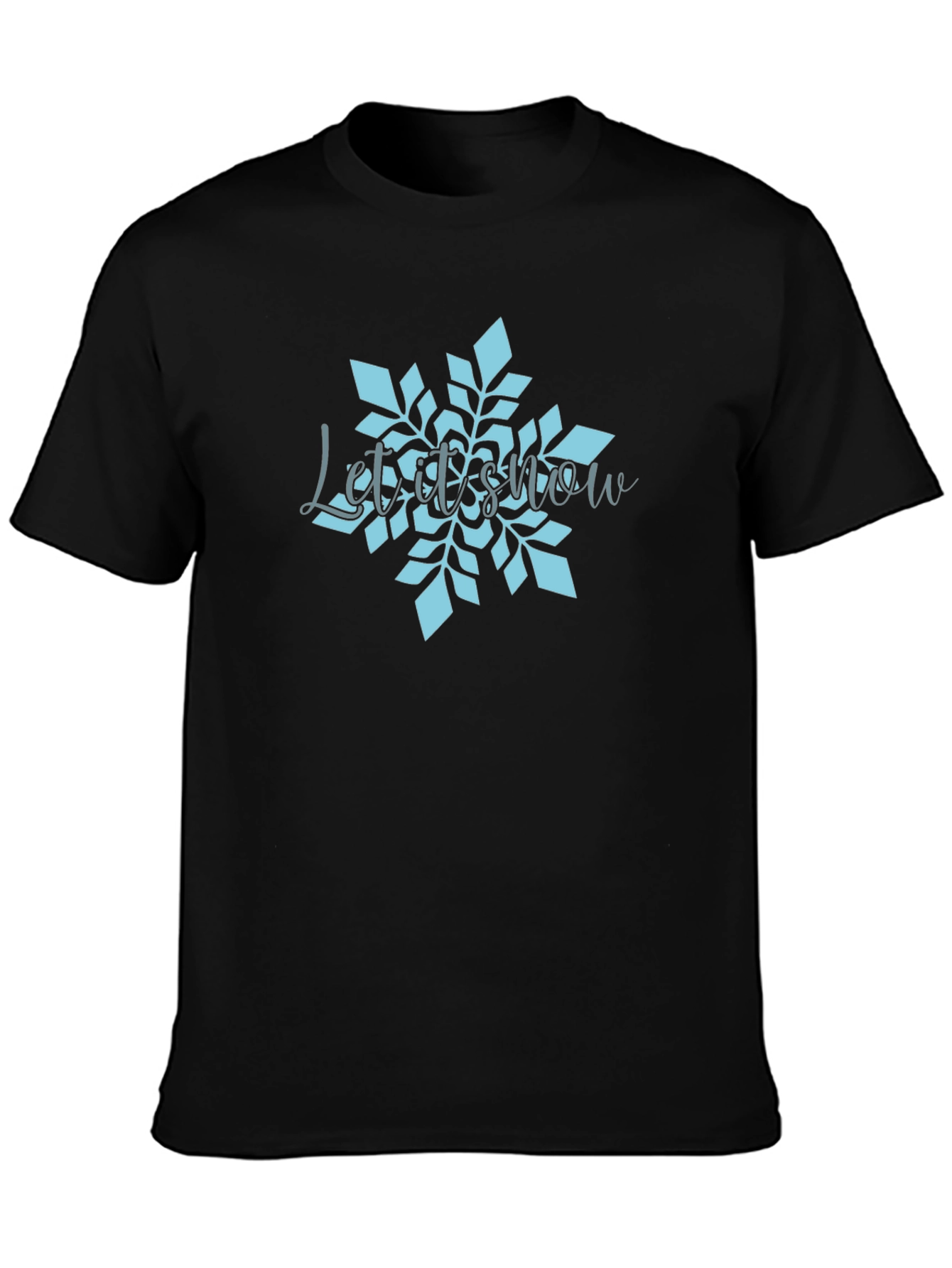 Let it Snow Snowflake Black Graphic Tee
