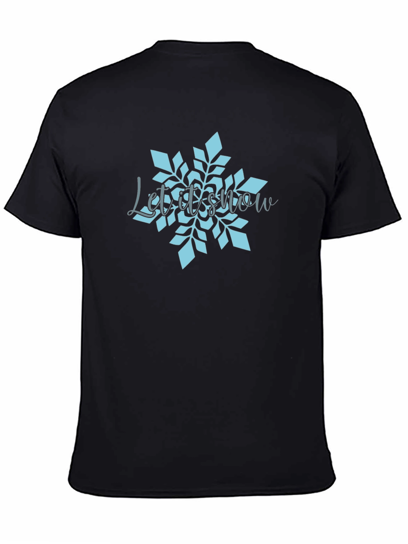 Let it Snow Snowflake Black Graphic Tee