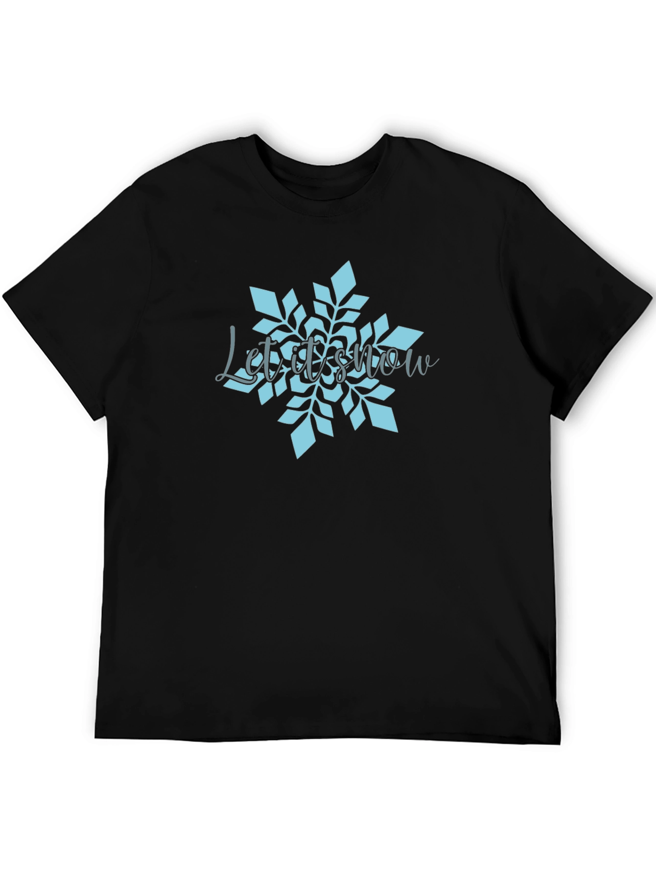 Let it Snow Snowflake Black Graphic Tee