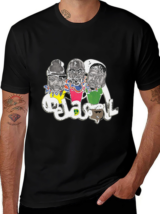 Vintage Style Black T-Shirt with Graphic Print