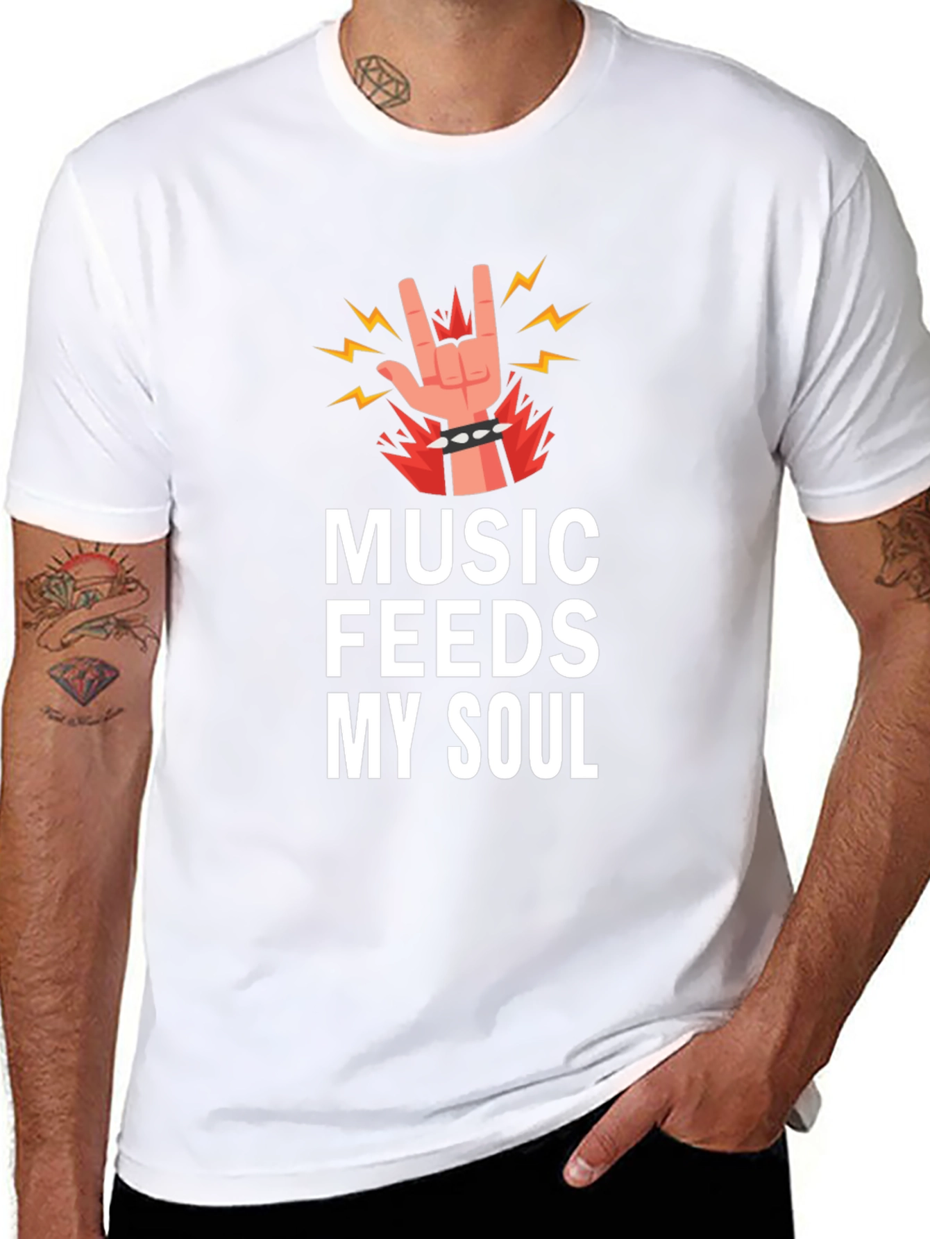 Music Feeds My Soul Graphic Tee - Black