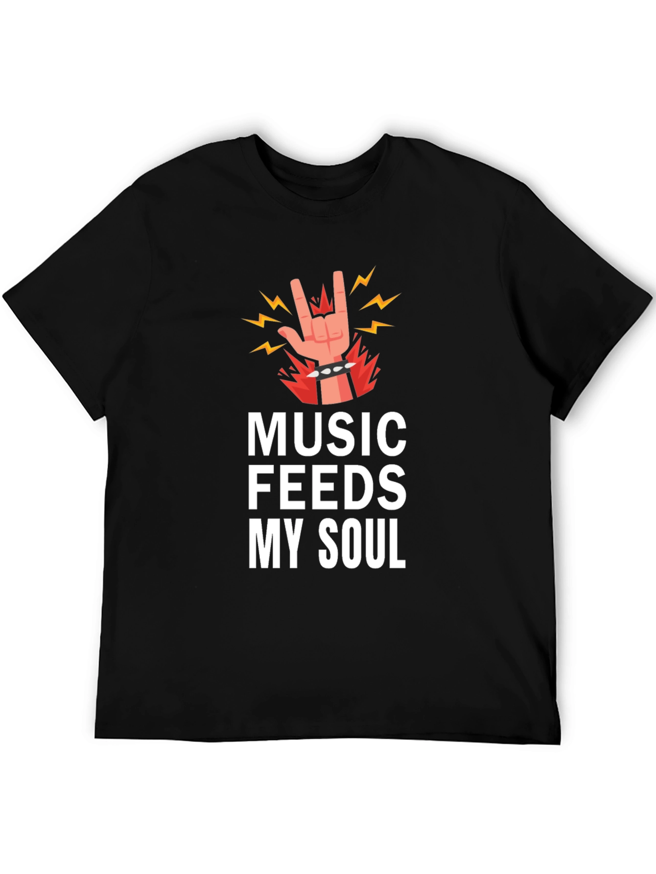 Music Feeds My Soul Graphic Tee - Black