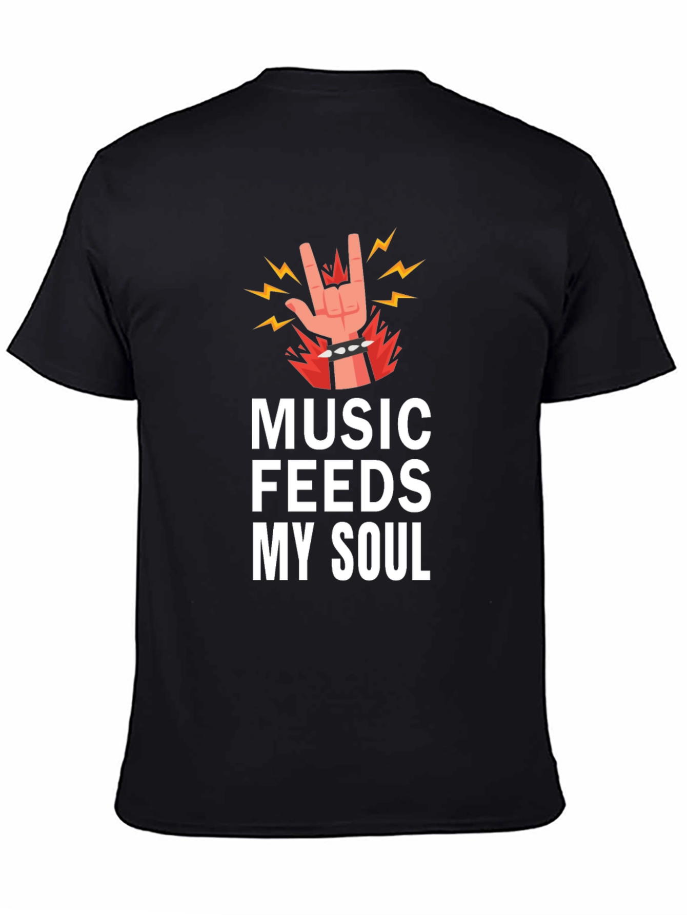 Music Feeds My Soul Graphic Tee - Black