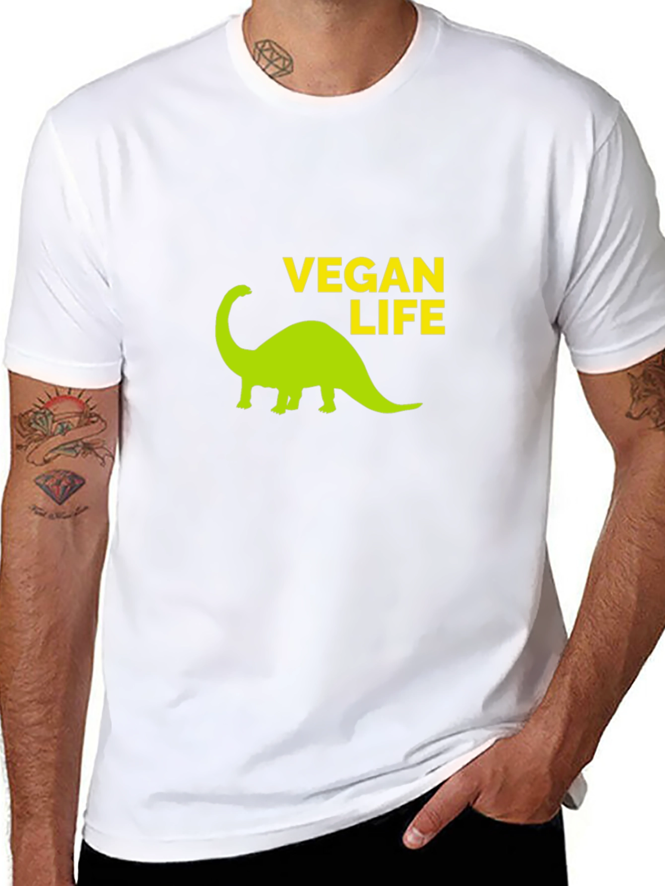 Vegan Life T-Shirt - Dinosaur Graphic Tee
