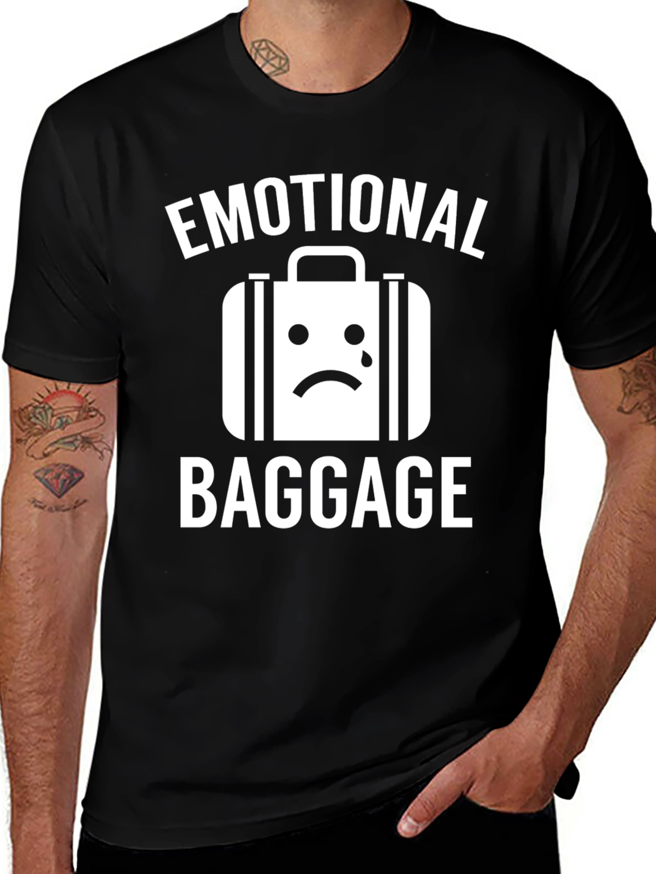 Emotional Baggage Graphic T-Shirt - Black