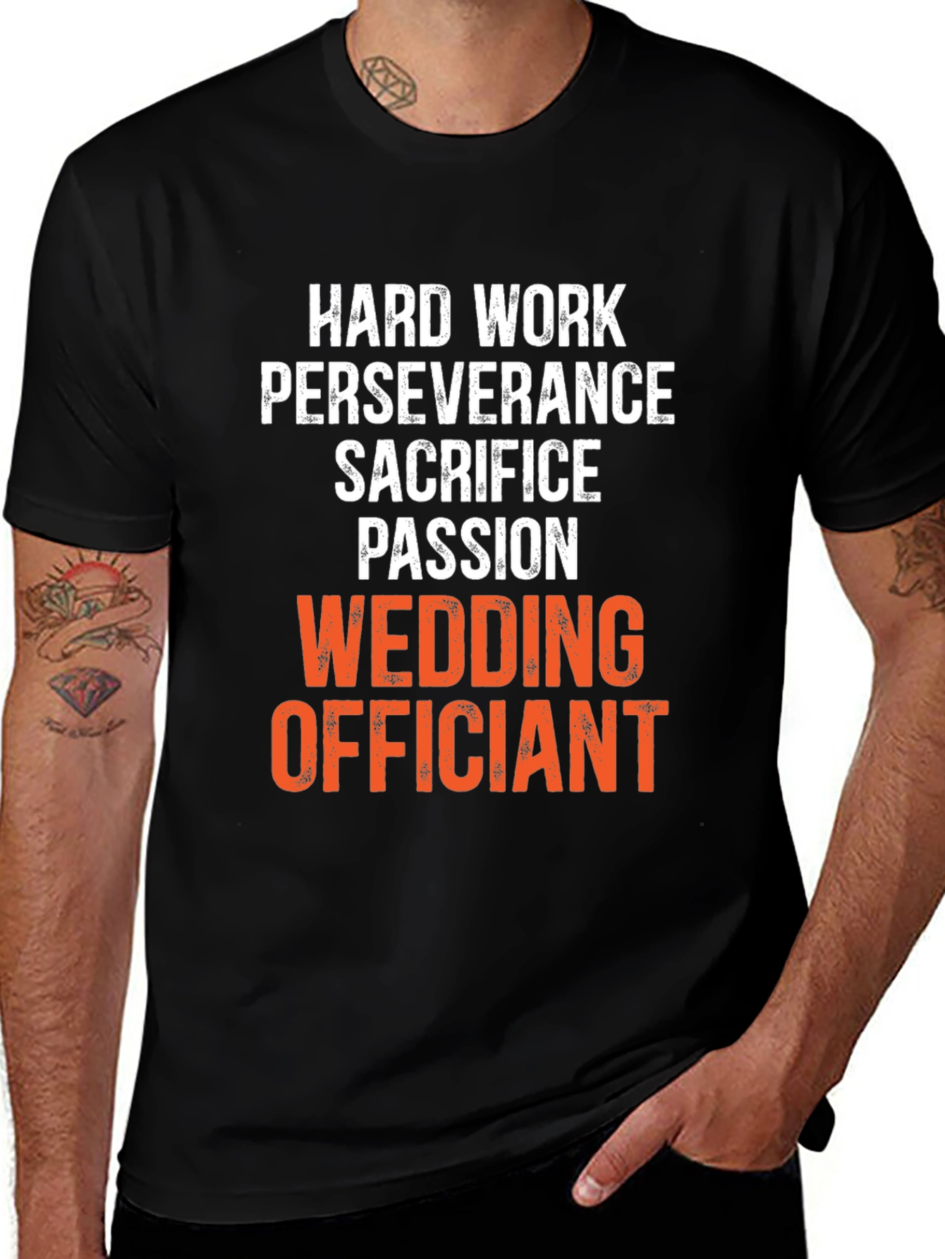 Wedding Officiant T-Shirt - Hard Work Passion