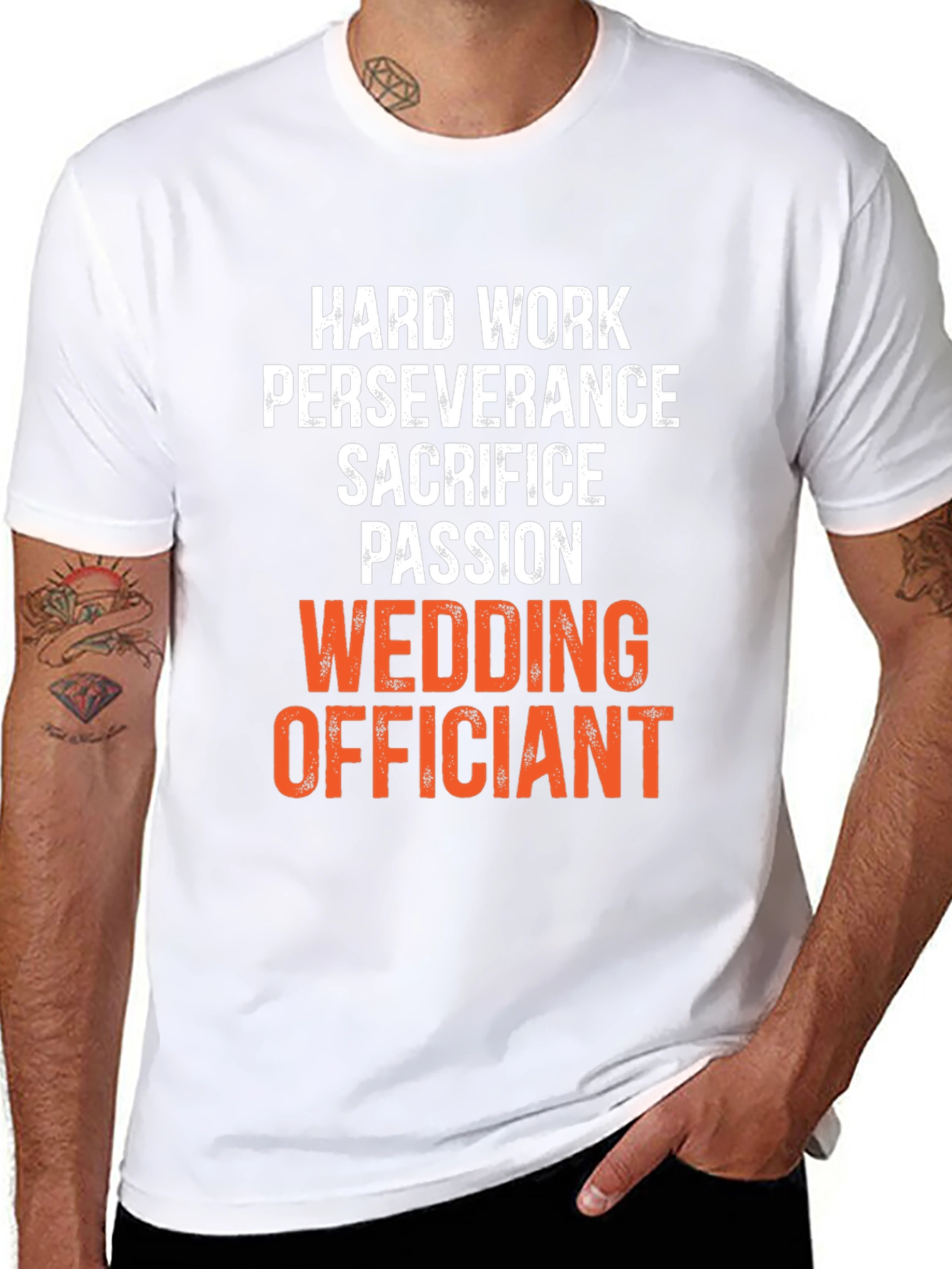 Wedding Officiant T-Shirt - Hard Work Passion